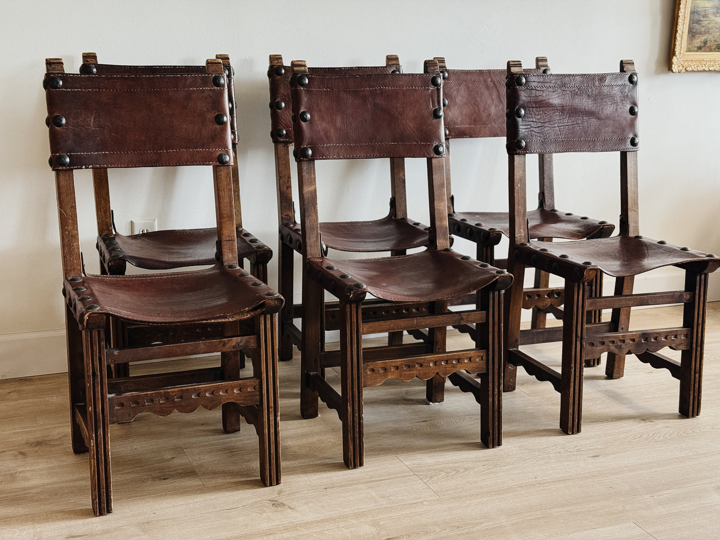 Set of Six Antique Spanish Dining Chairs