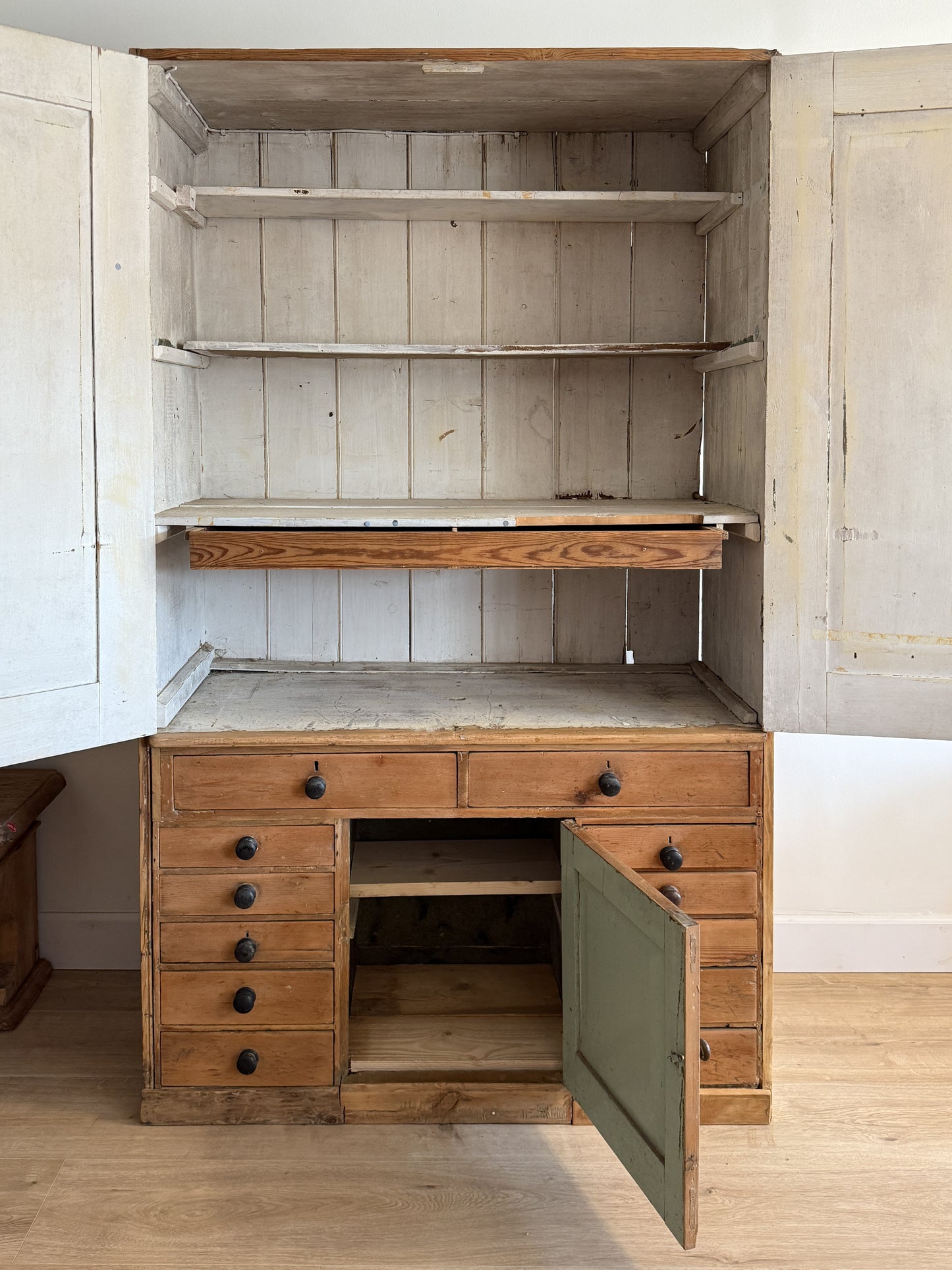 Antique English Pine Housekeeper Cupboard