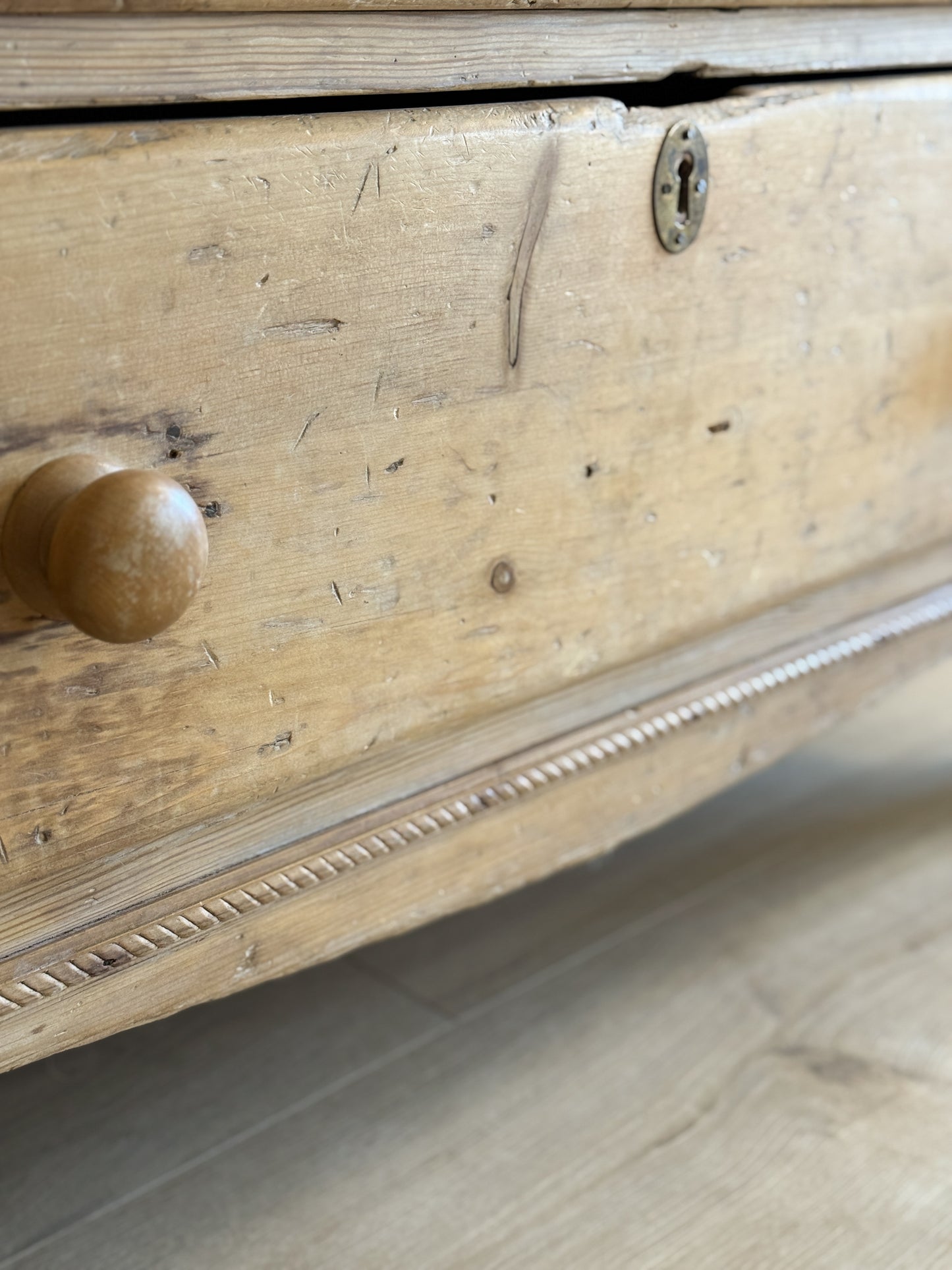 Antique English Pine Linen Press
