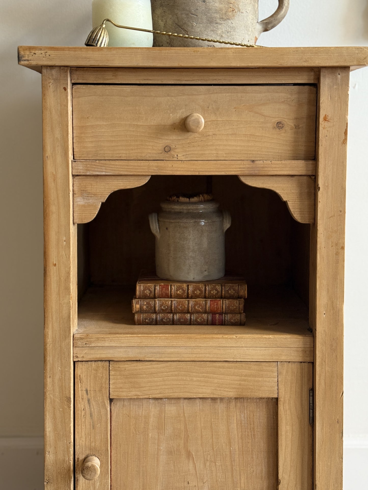 Antique English Pine Nightstand
