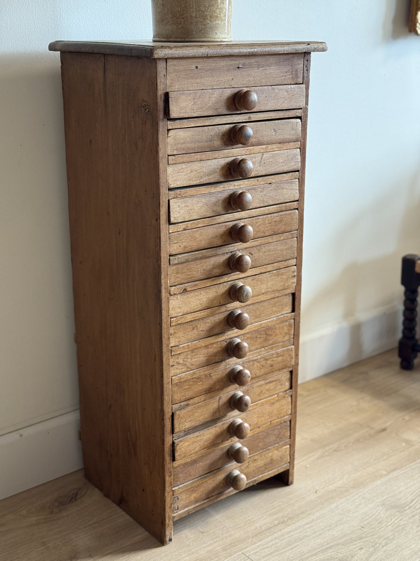 Antique English Bank of Drawers