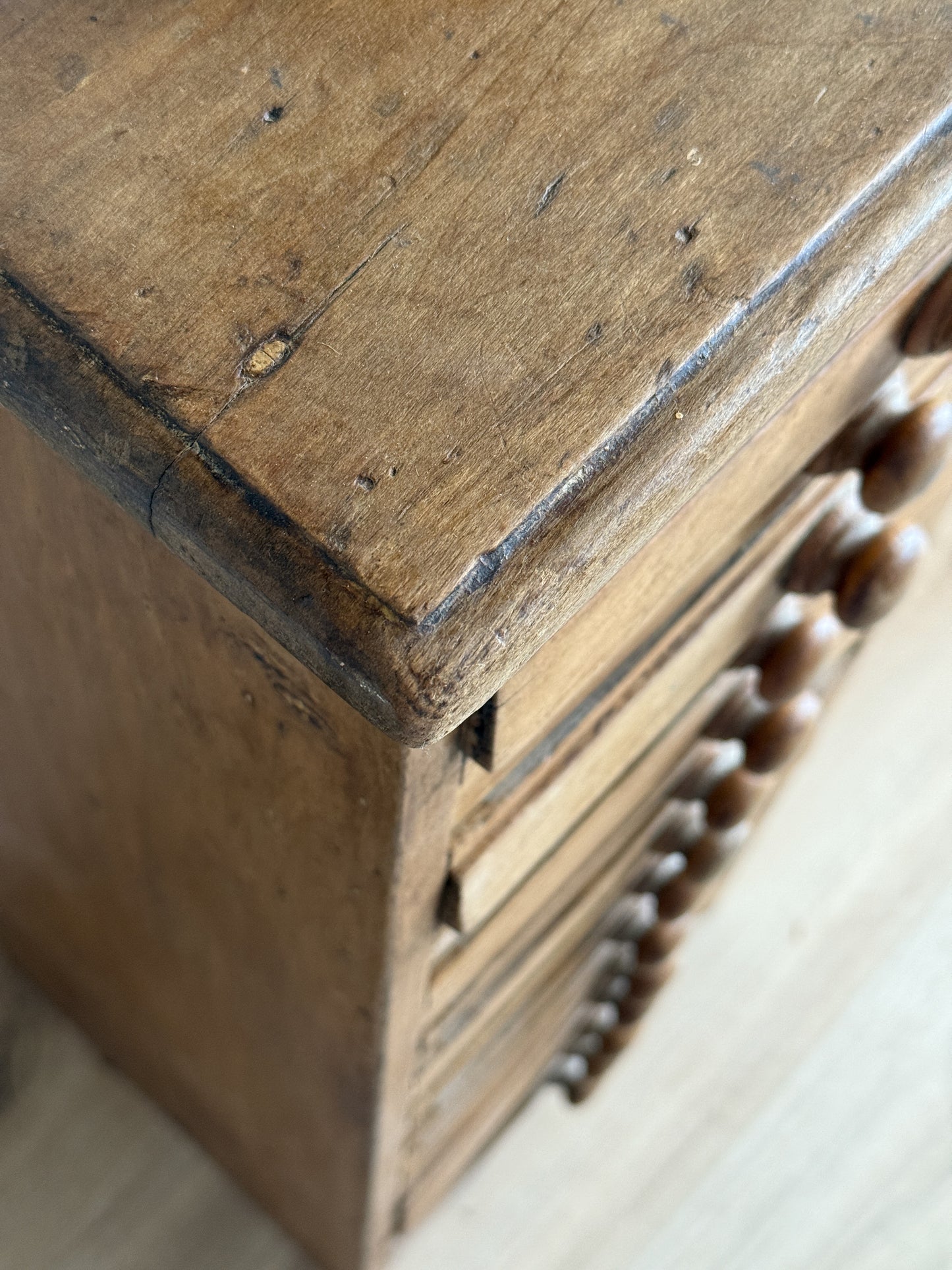 Antique English Bank of Drawers
