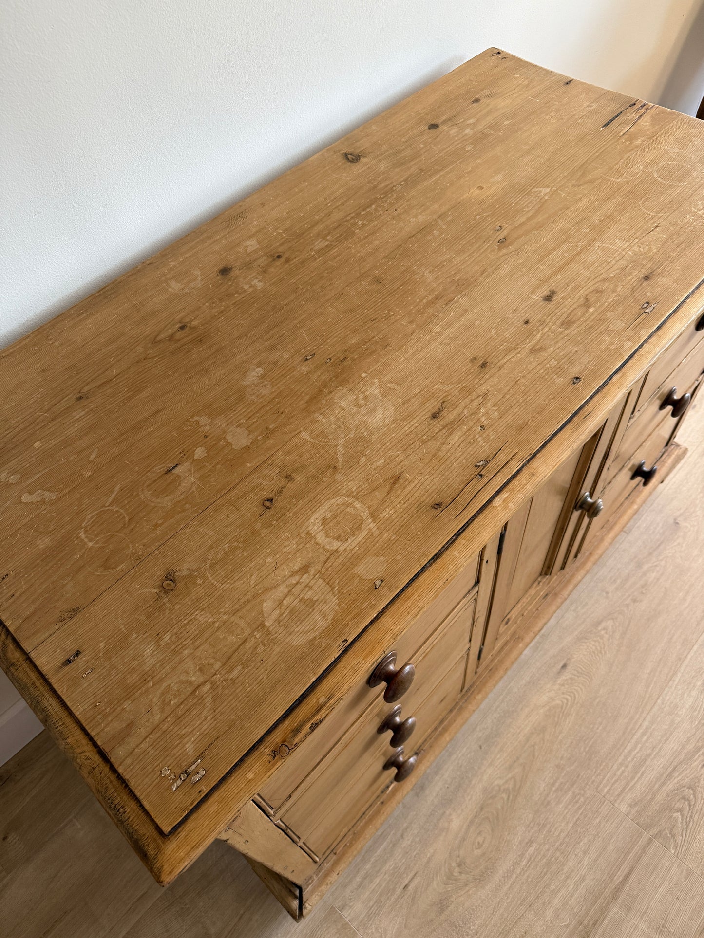 Antique English Pine Sideboard
