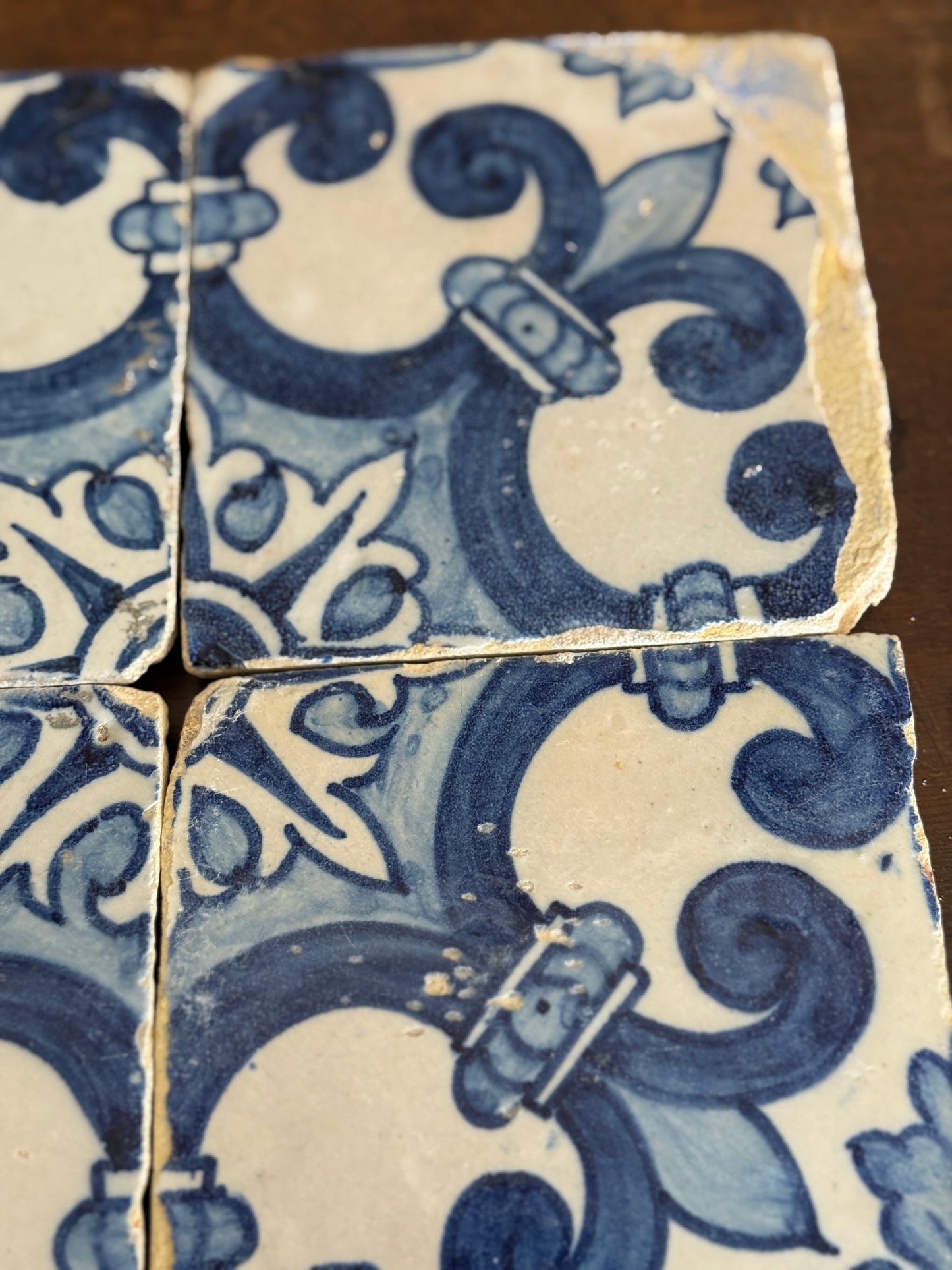 Set of Four Mid 18th Century Portuguese Tiles (2 sets available)