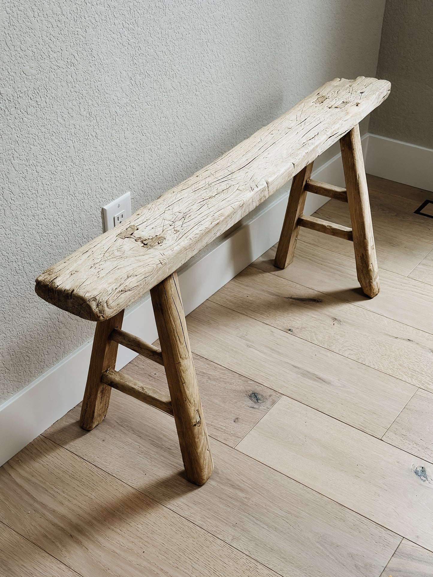 Vintage Skinny Elm Bench