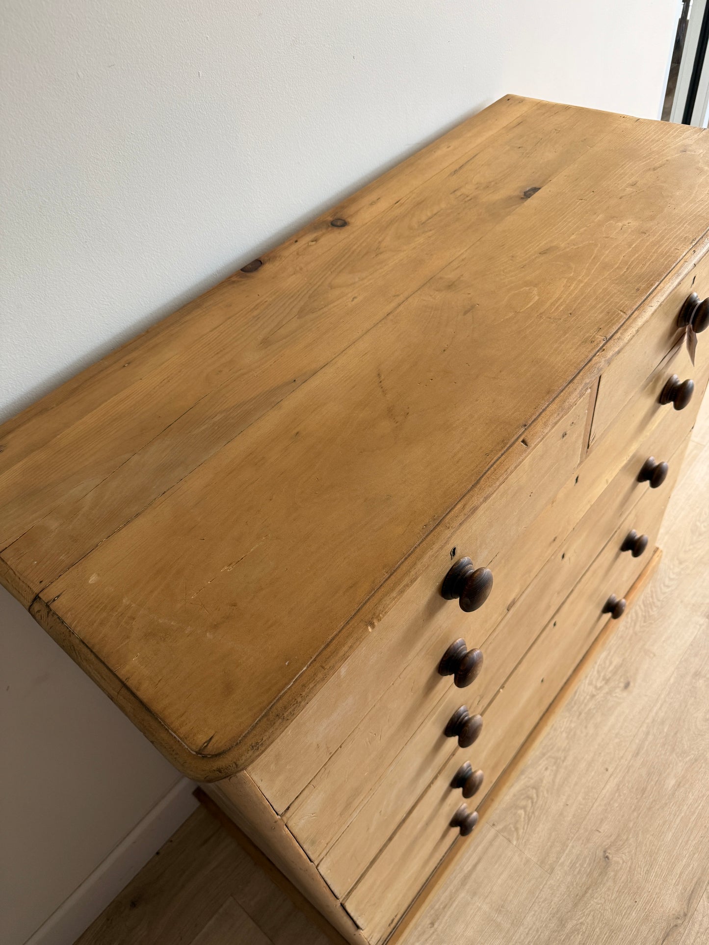 Large Antique English Pine Dresser/Chest of Drawers