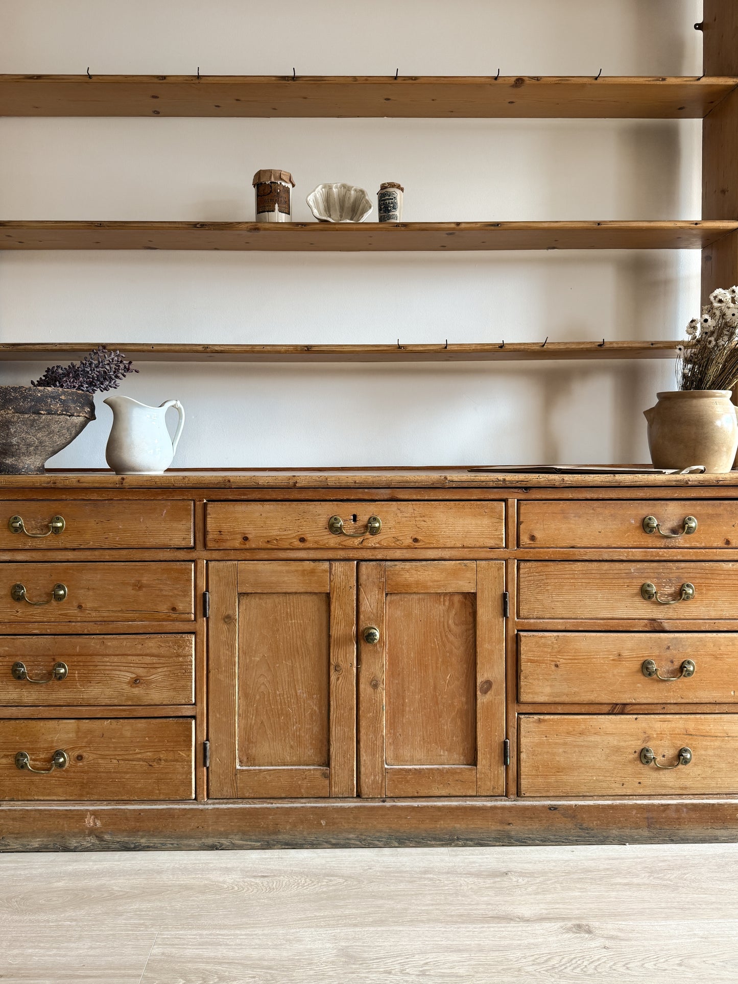 Large Antique English Stepback Hutch