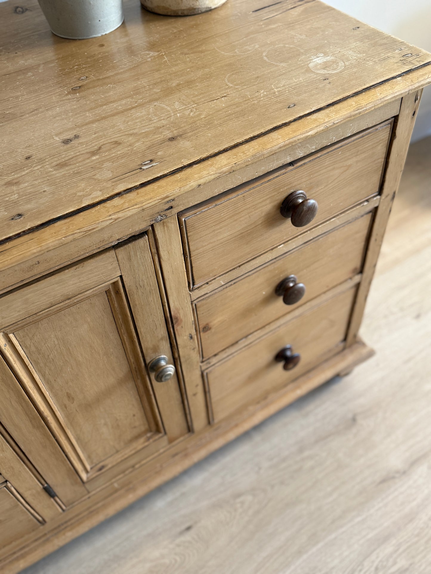 Antique English Pine Sideboard