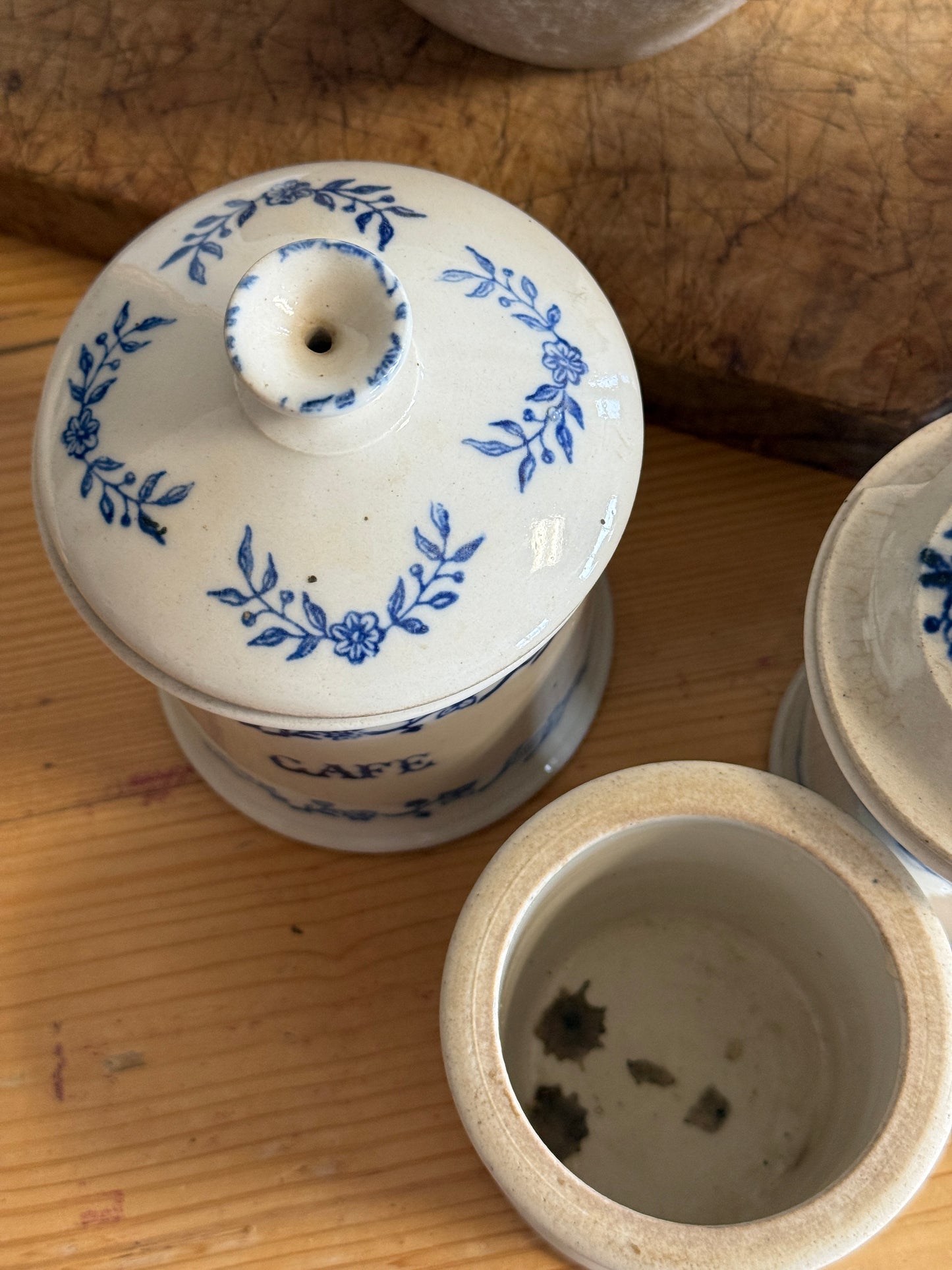 Set of 4 Saint Uze Ironstone Kitchen Jars