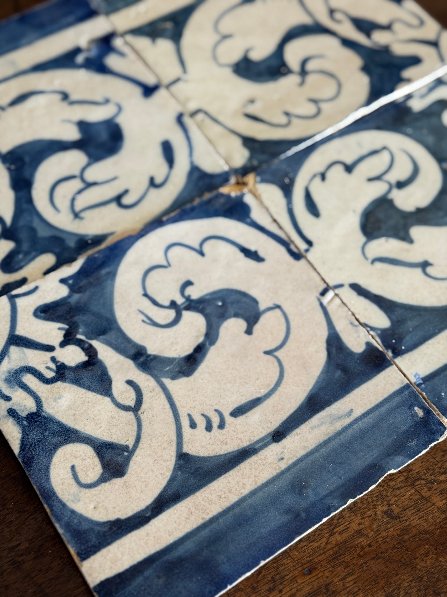 Set of Four Mid 18th Century Portuguese Tiles (2 sets available)