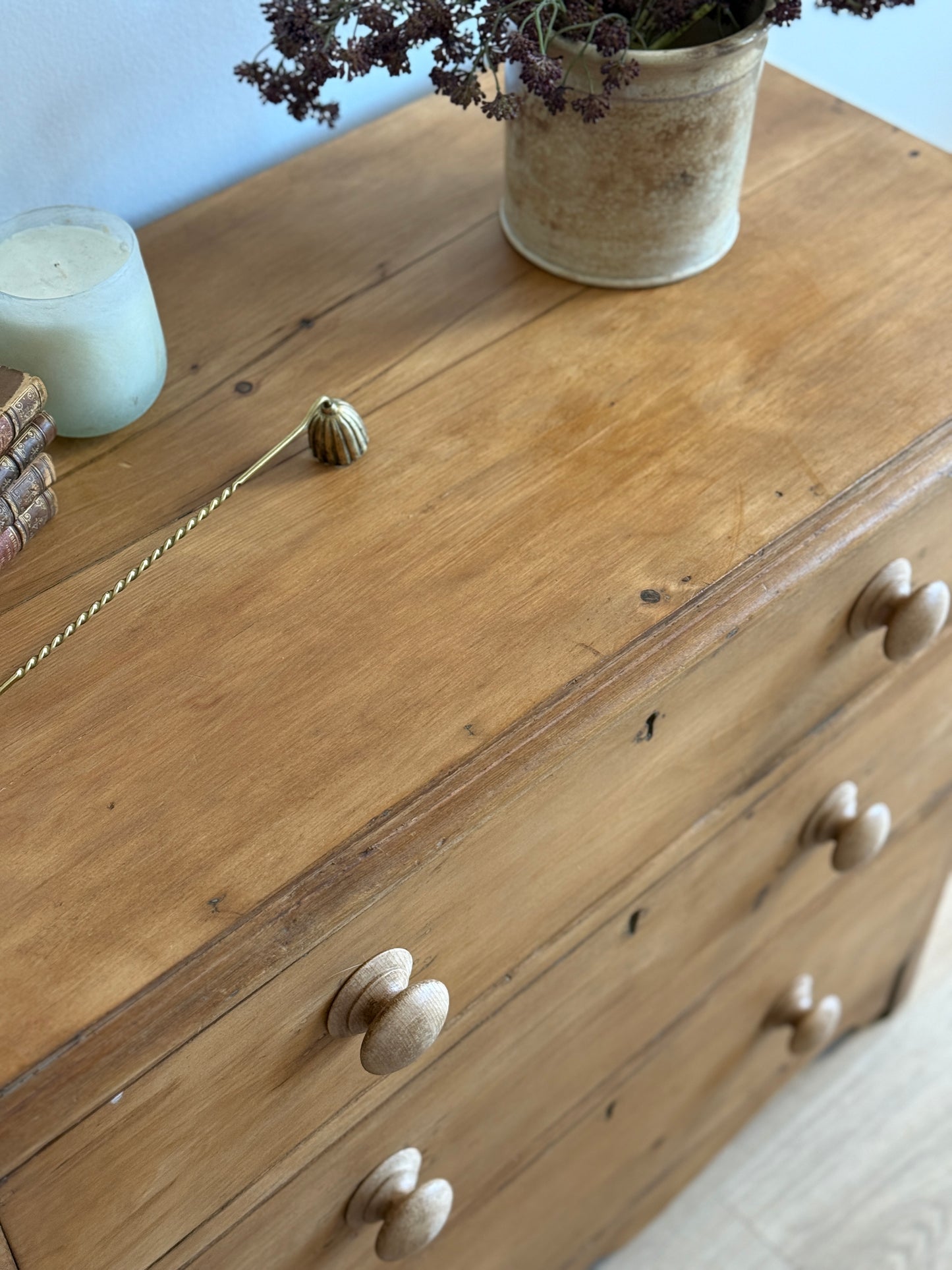 Antique English Pine Dresser/Chest of Three Drawers