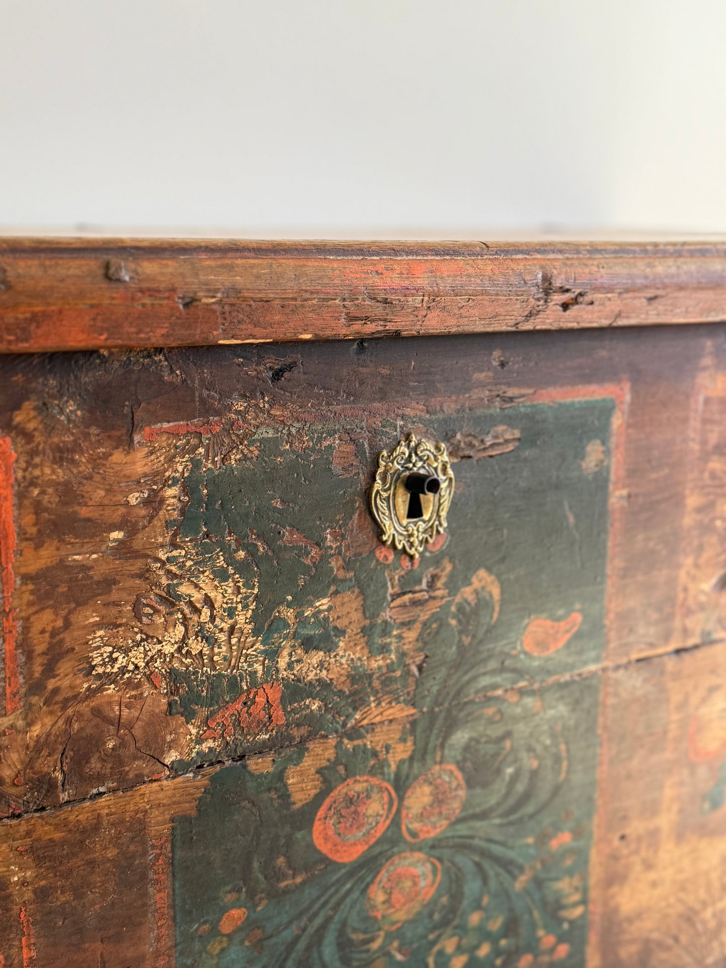 Antique Hand Painted Austrian Dowry Trunk/Chest