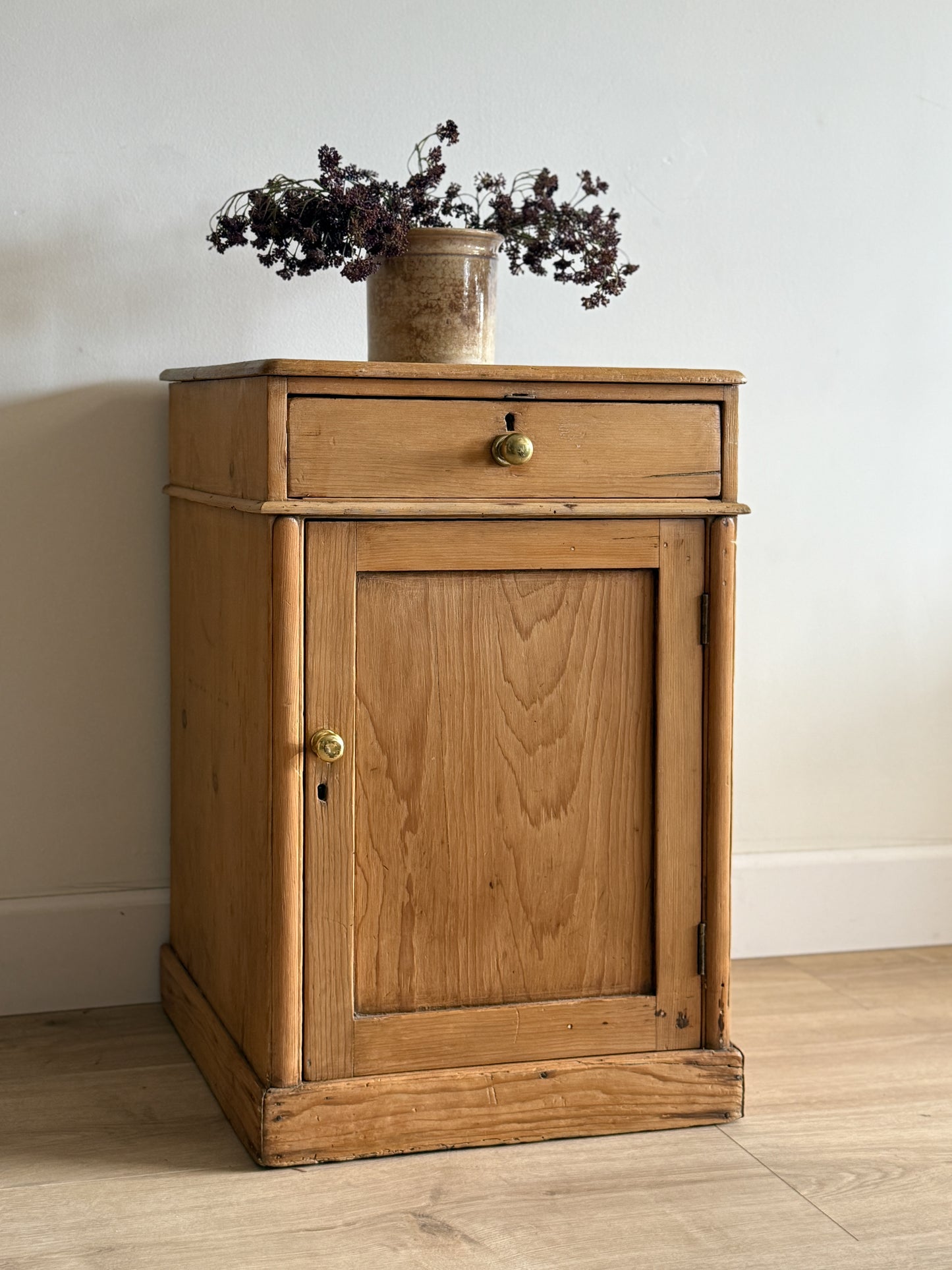 Large Antique English Nightstand/Accent Cabinet