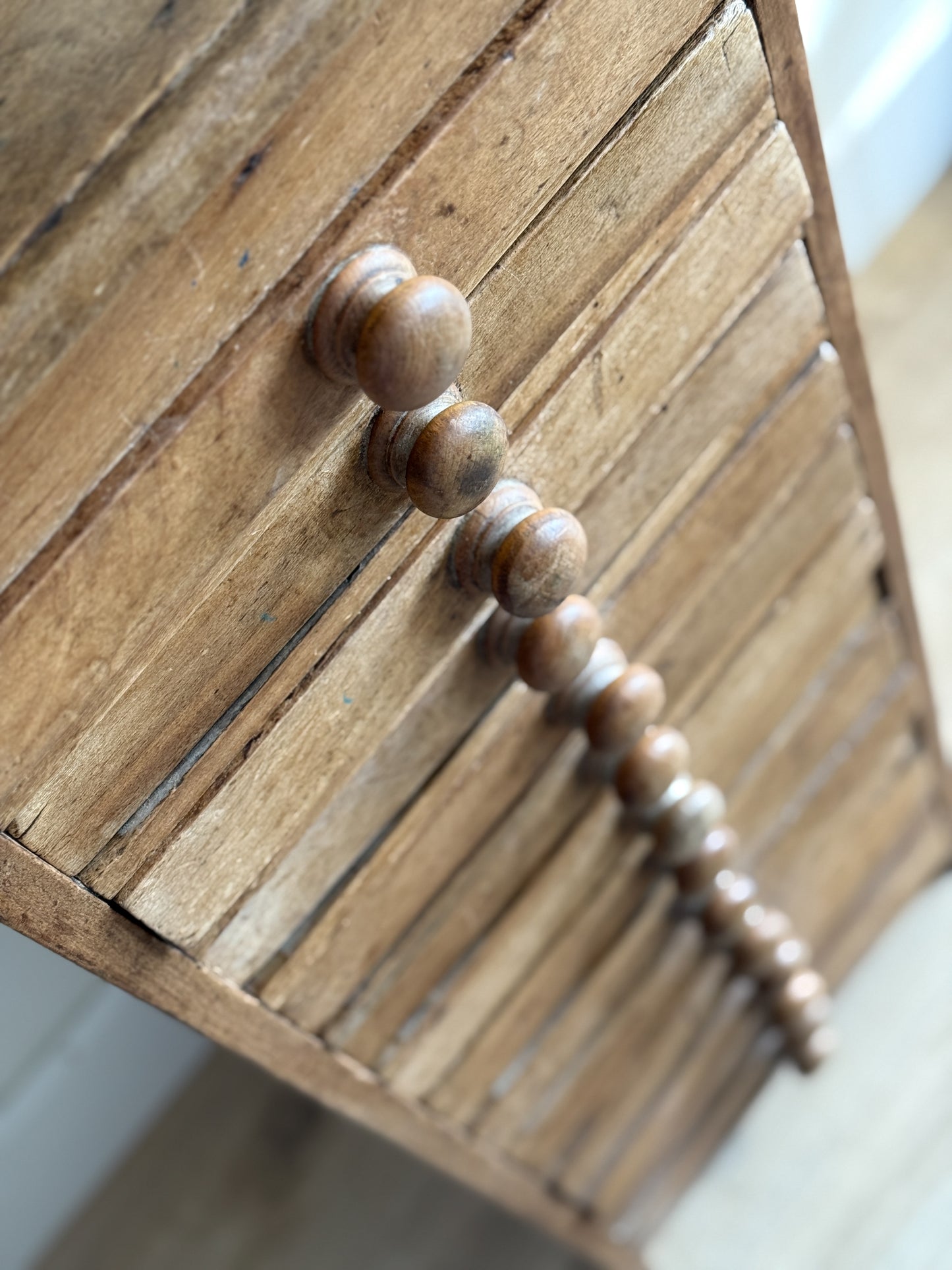 Antique English Bank of Drawers