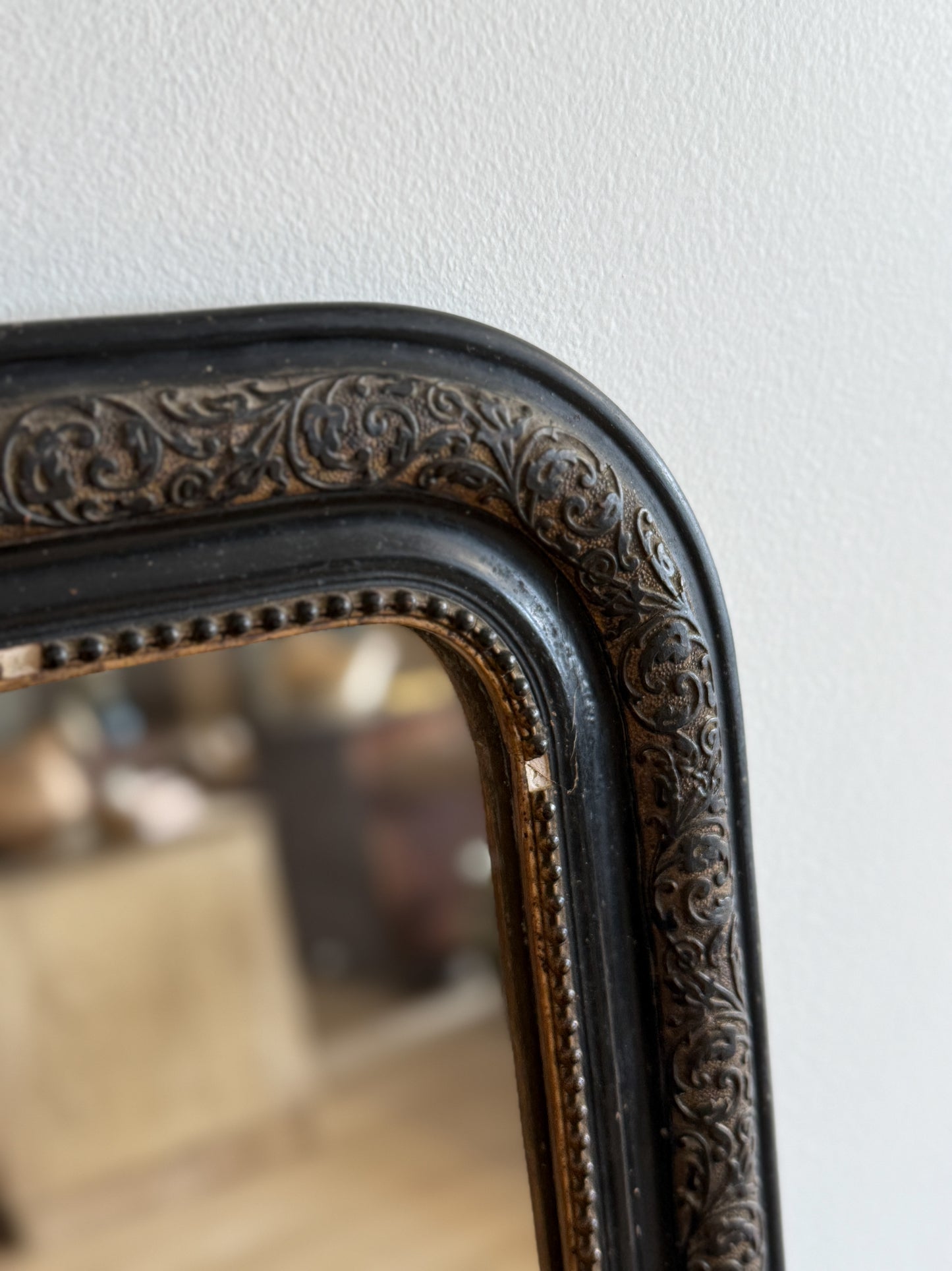 Antique Black & Gold Louis Philippe Mirror