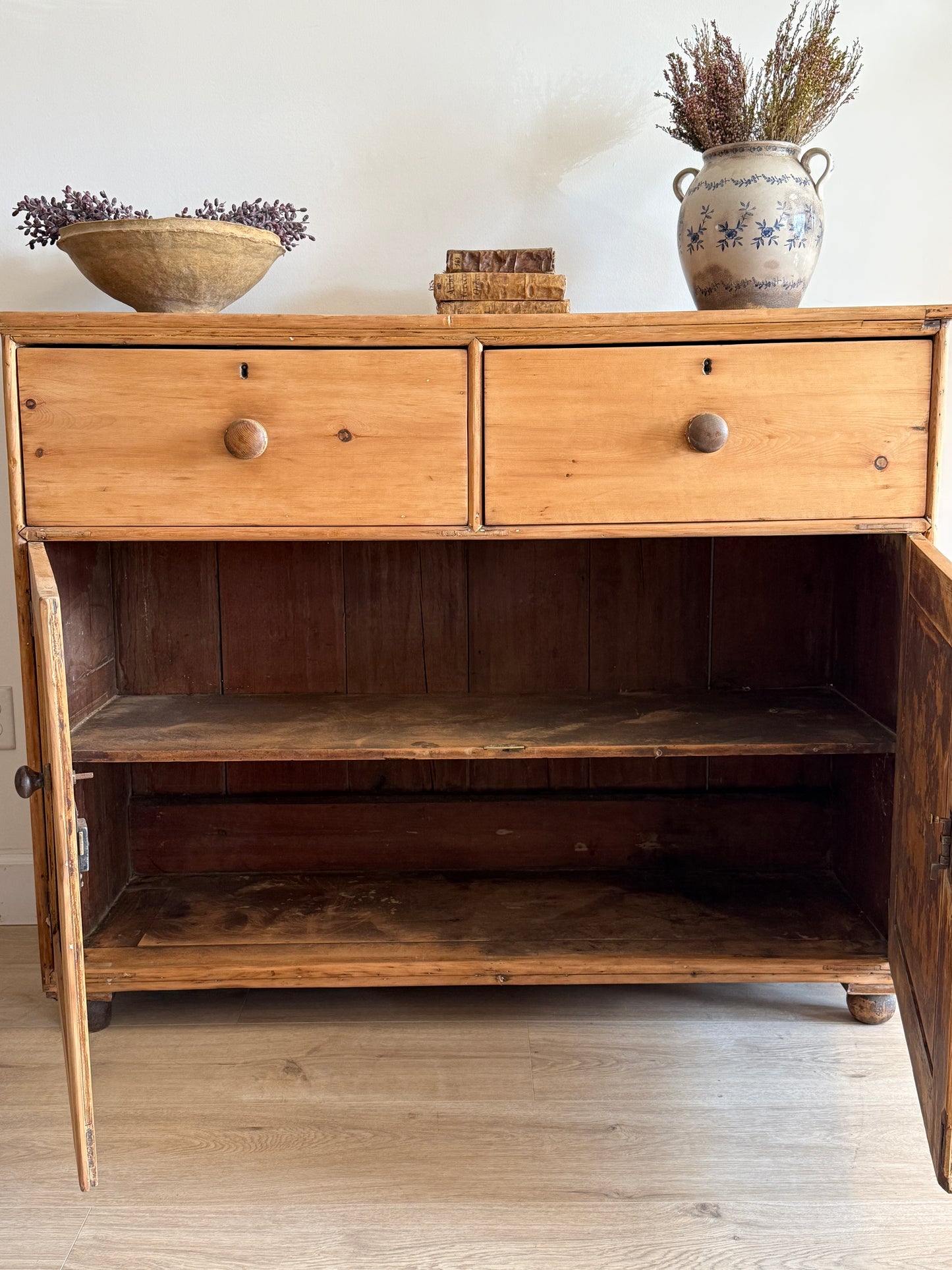 Antique English Sideboard with Deep Drawers