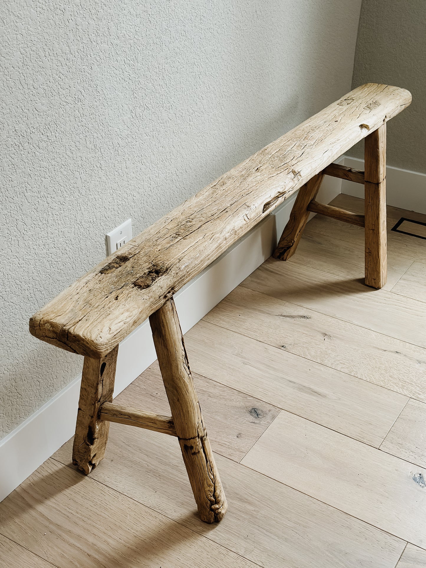 Vintage Skinny Elm Bench