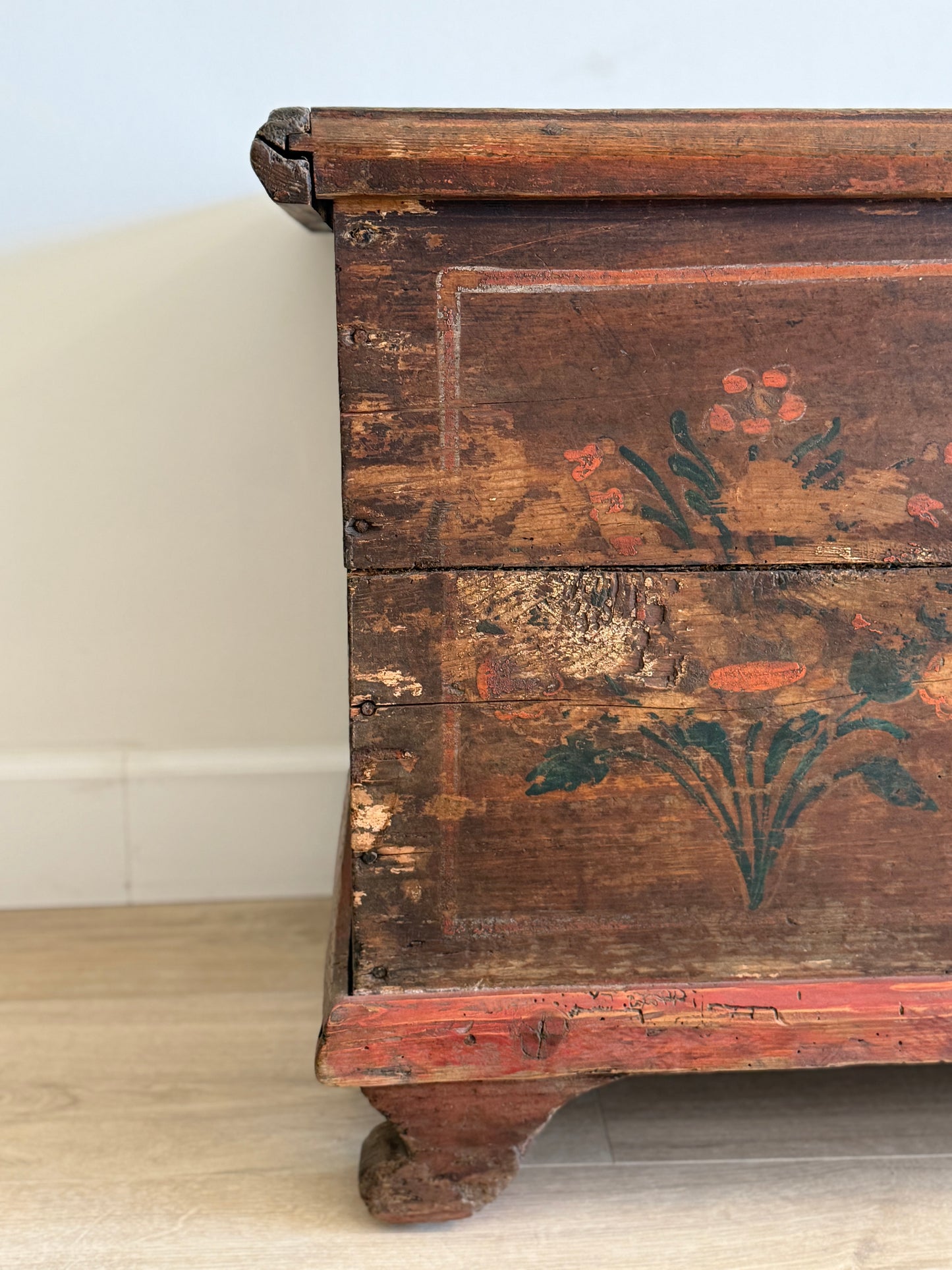 Antique Hand Painted Austrian Dowry Trunk/Chest