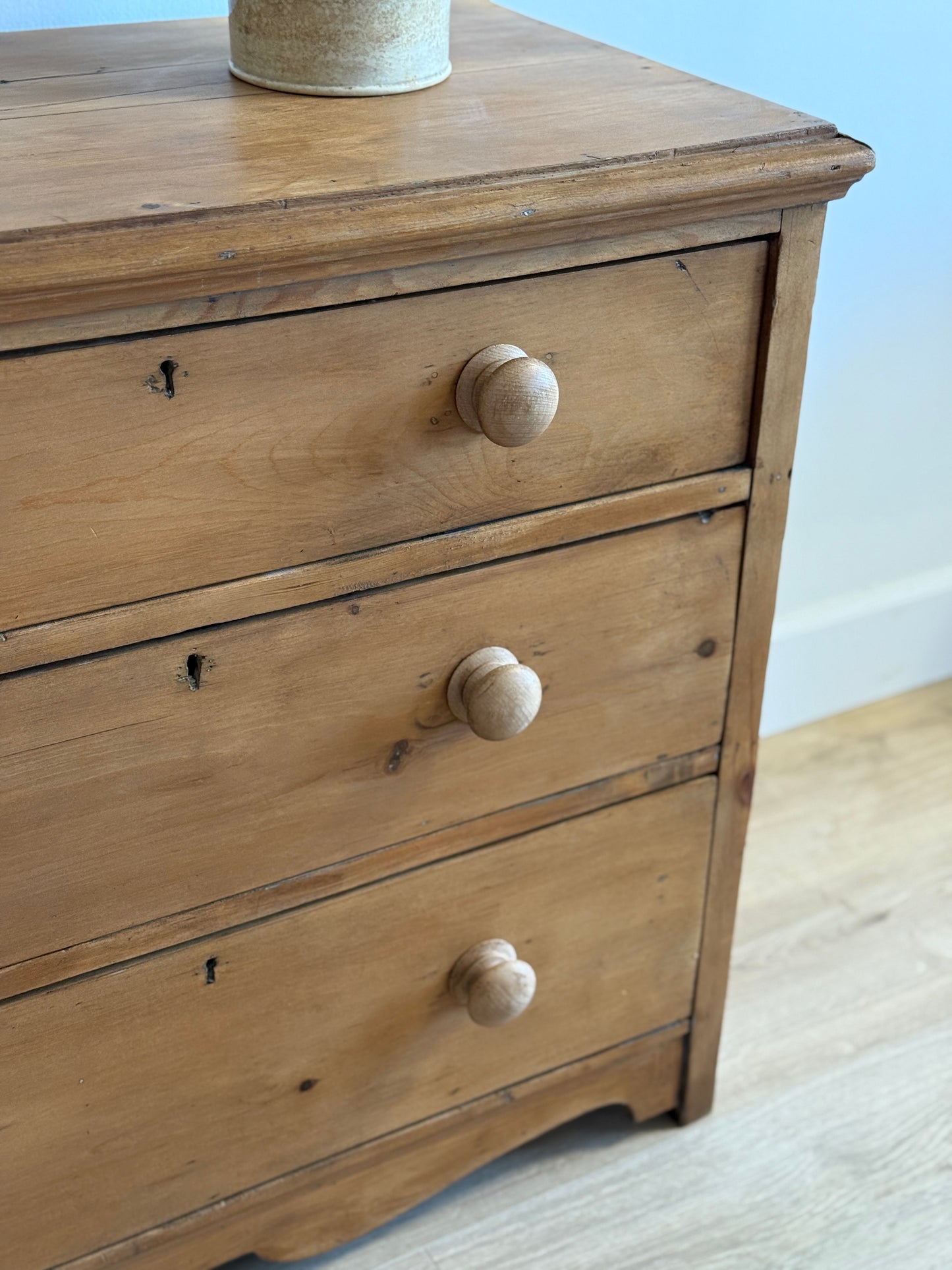 Antique English Pine Dresser/Chest of Three Drawers