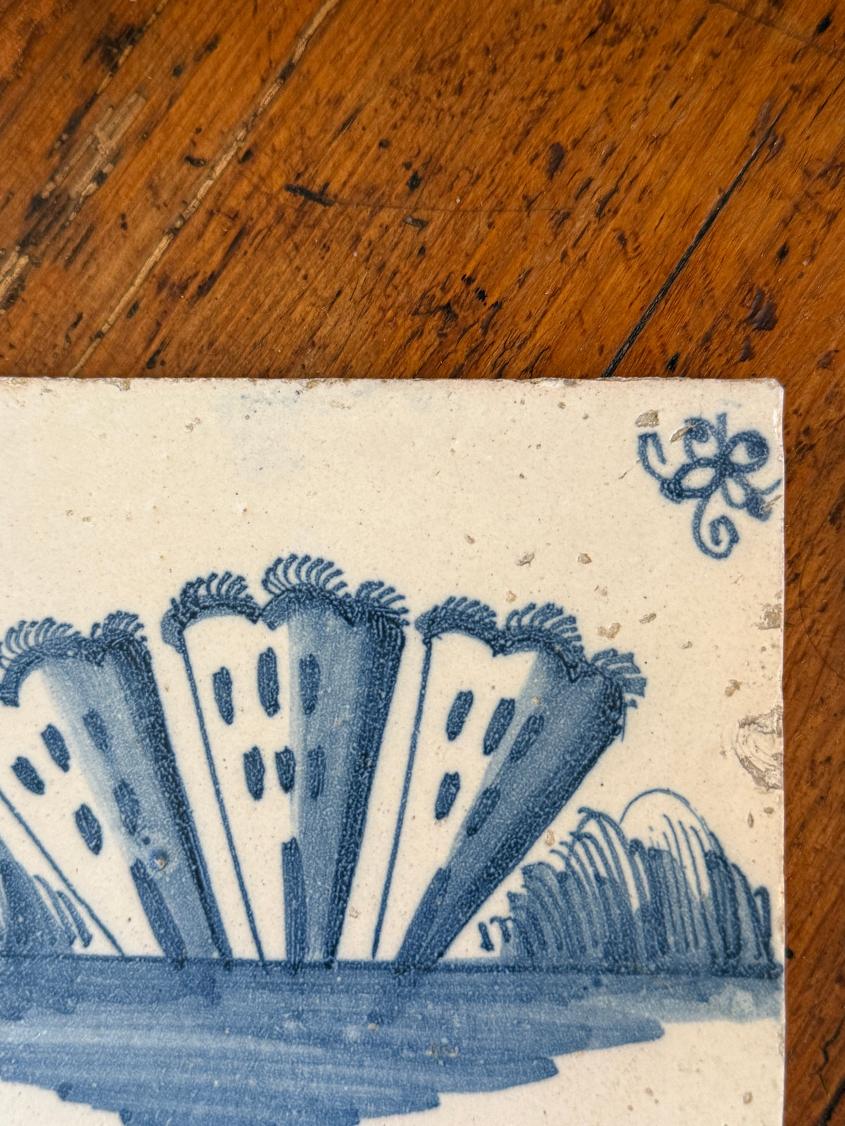 18th Century Dutch Delft Tile, Building