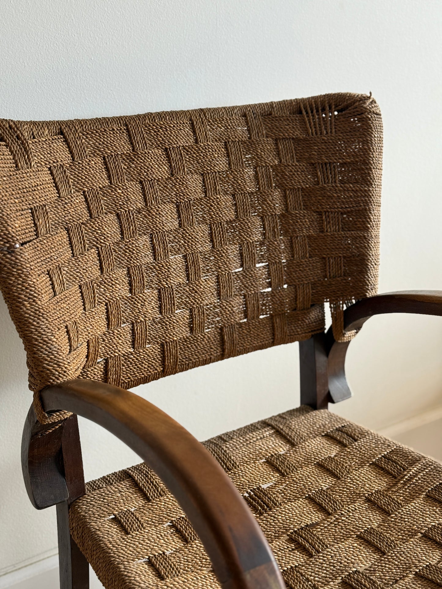 European Art Deco Rush Chair