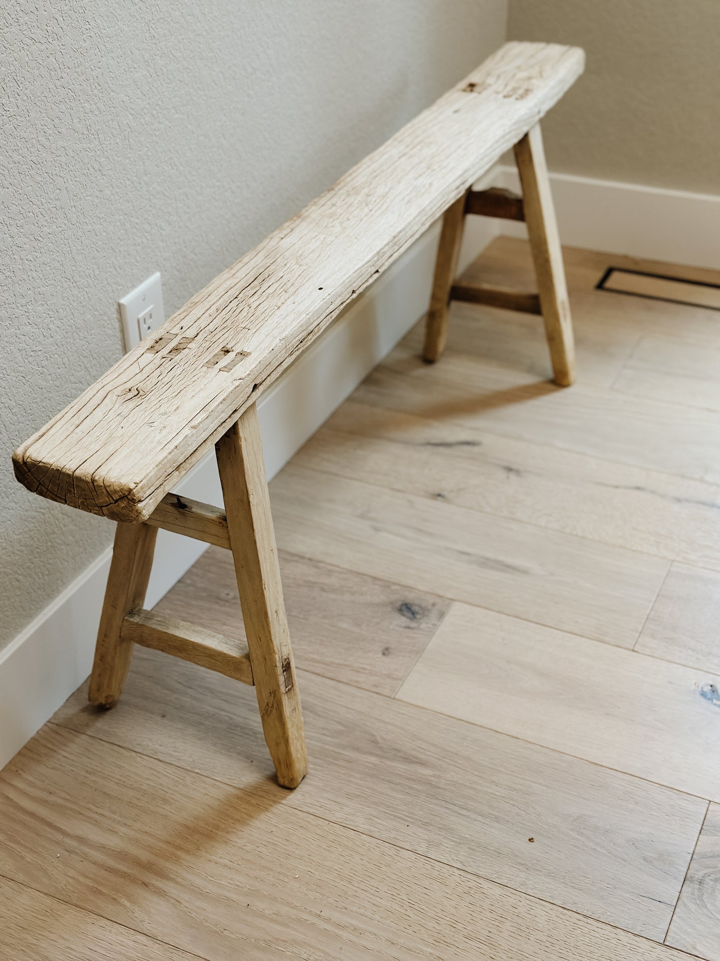 Vintage Skinny Elm Bench
