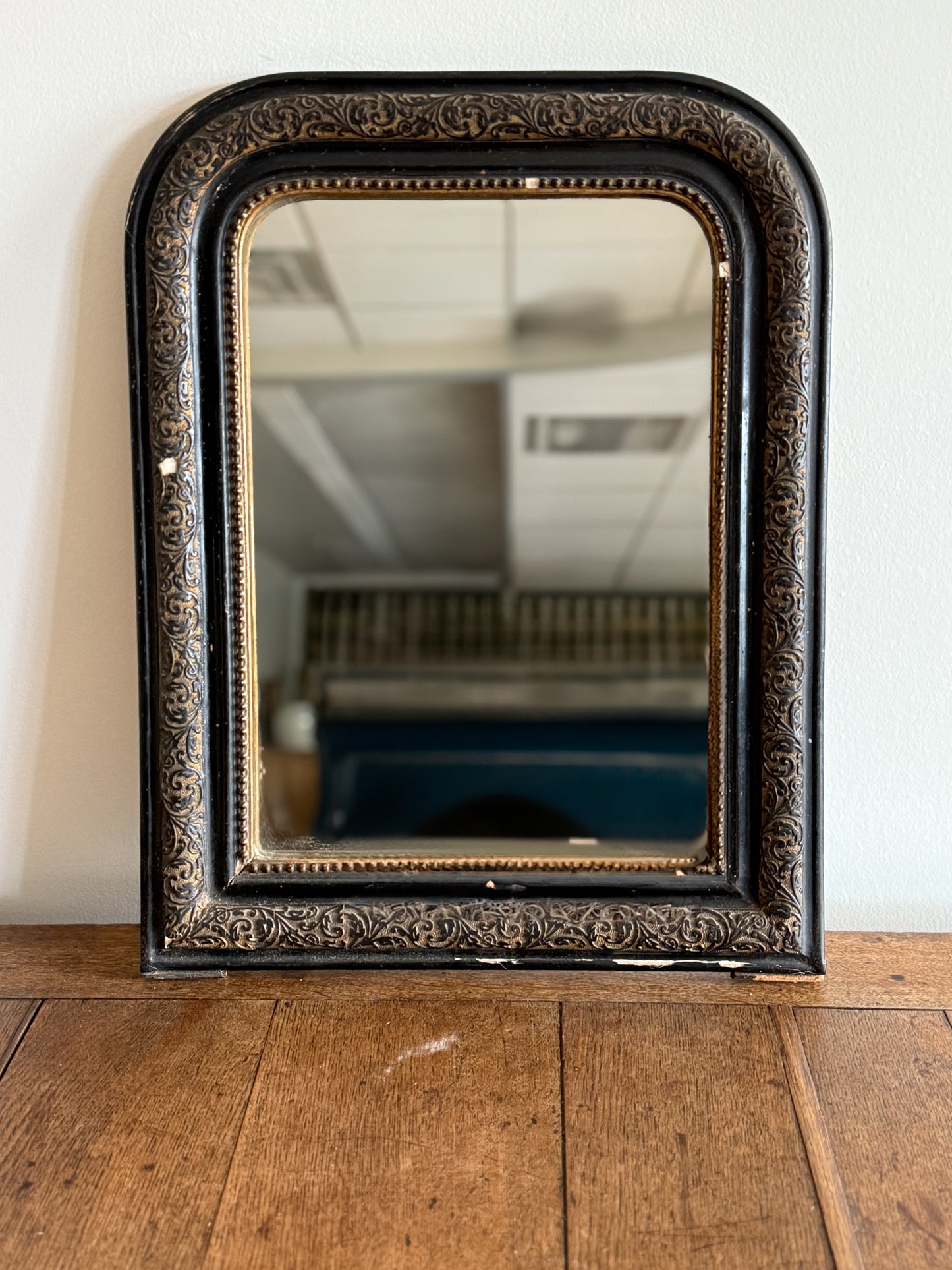 Antique Black & Gold Louis Philippe Mirror