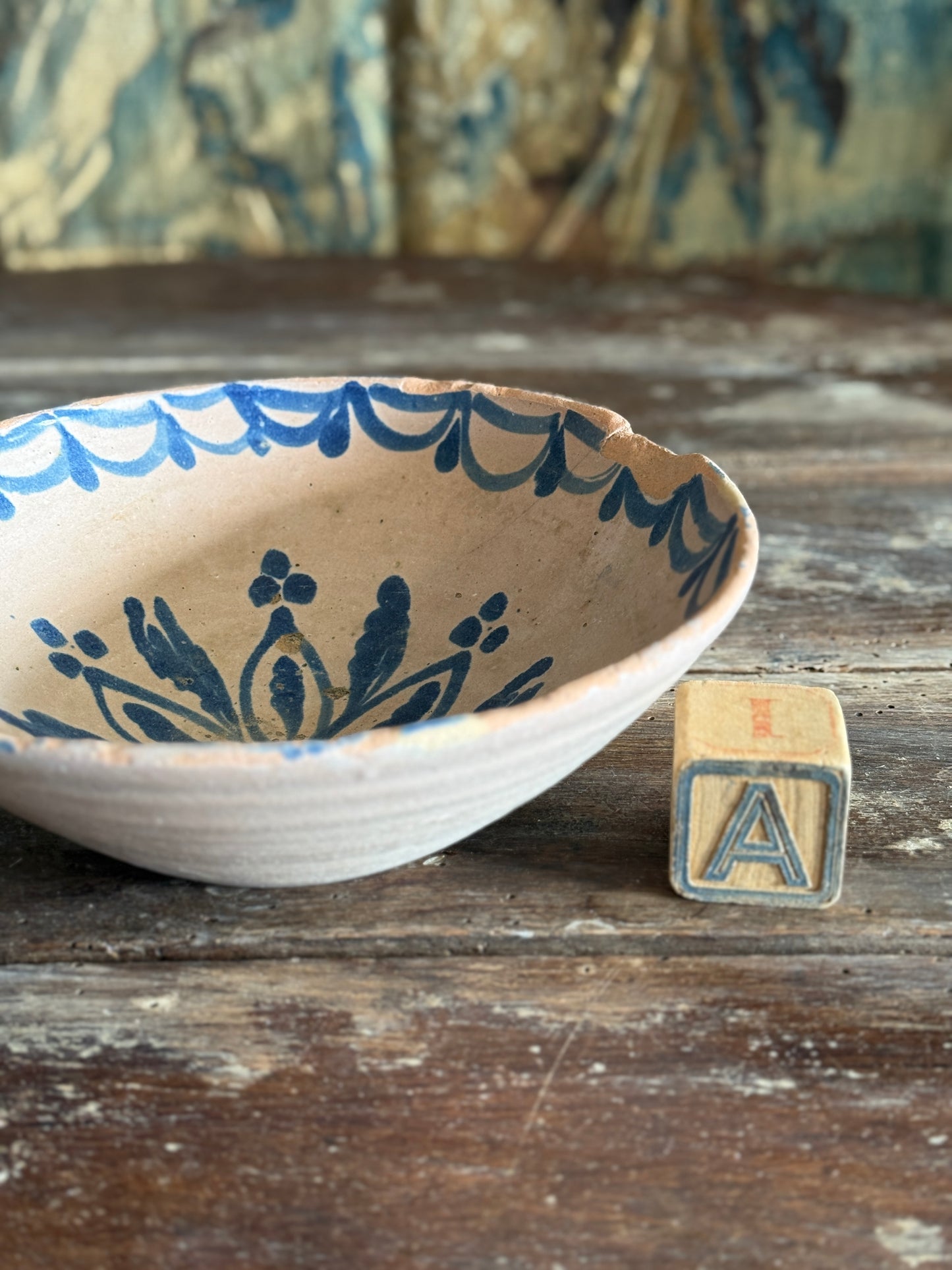 Rare Antique Spanish Fajaluaza Bowls - Medium
