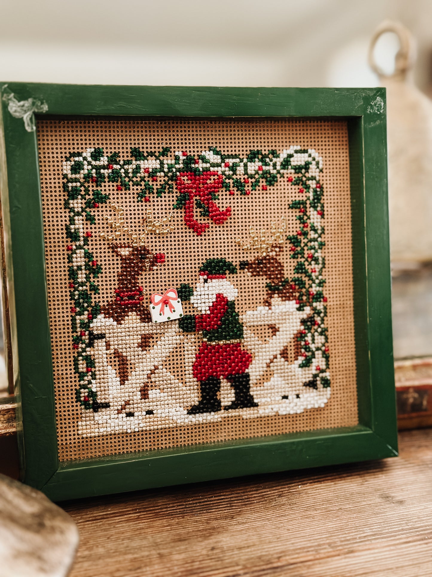 Vintage Christmas Santa Cross Stitch Embroidery