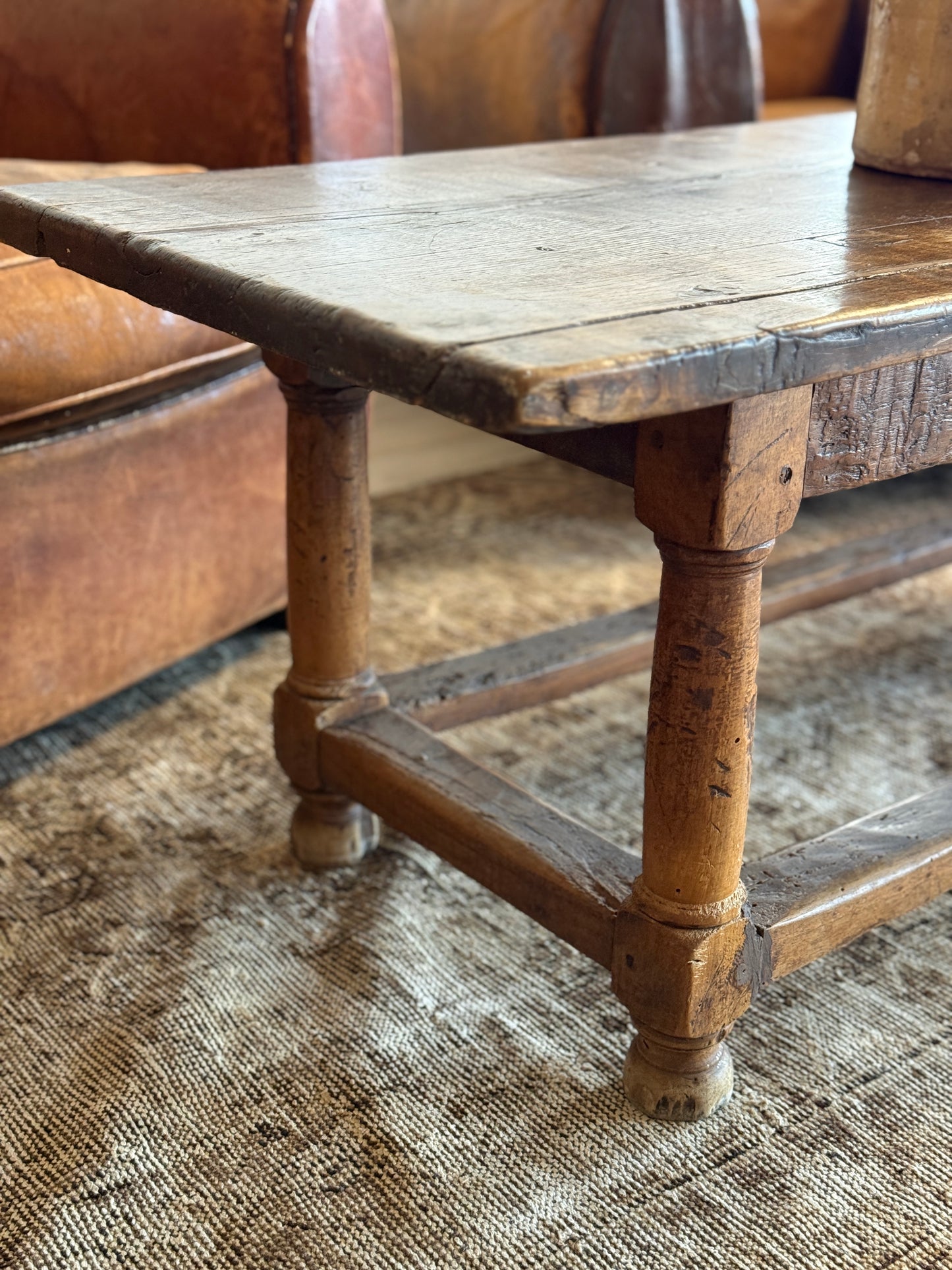 Antique French Walnut Coffee Table or Bench (c.1850)