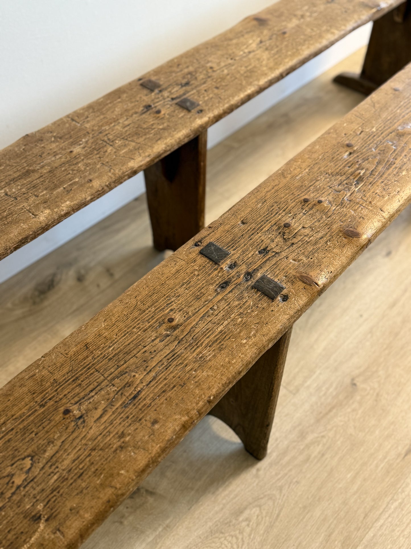 Pair of Antique French Oak Benches