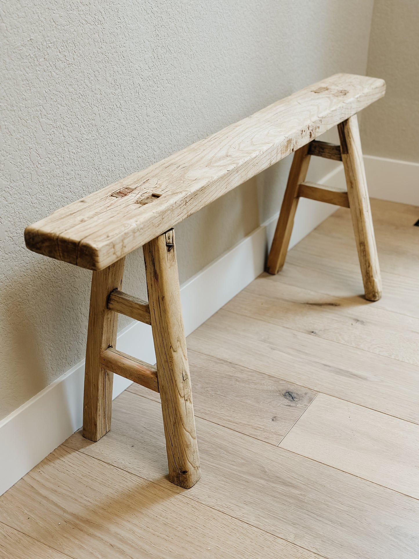 Vintage Skinny Elm Bench