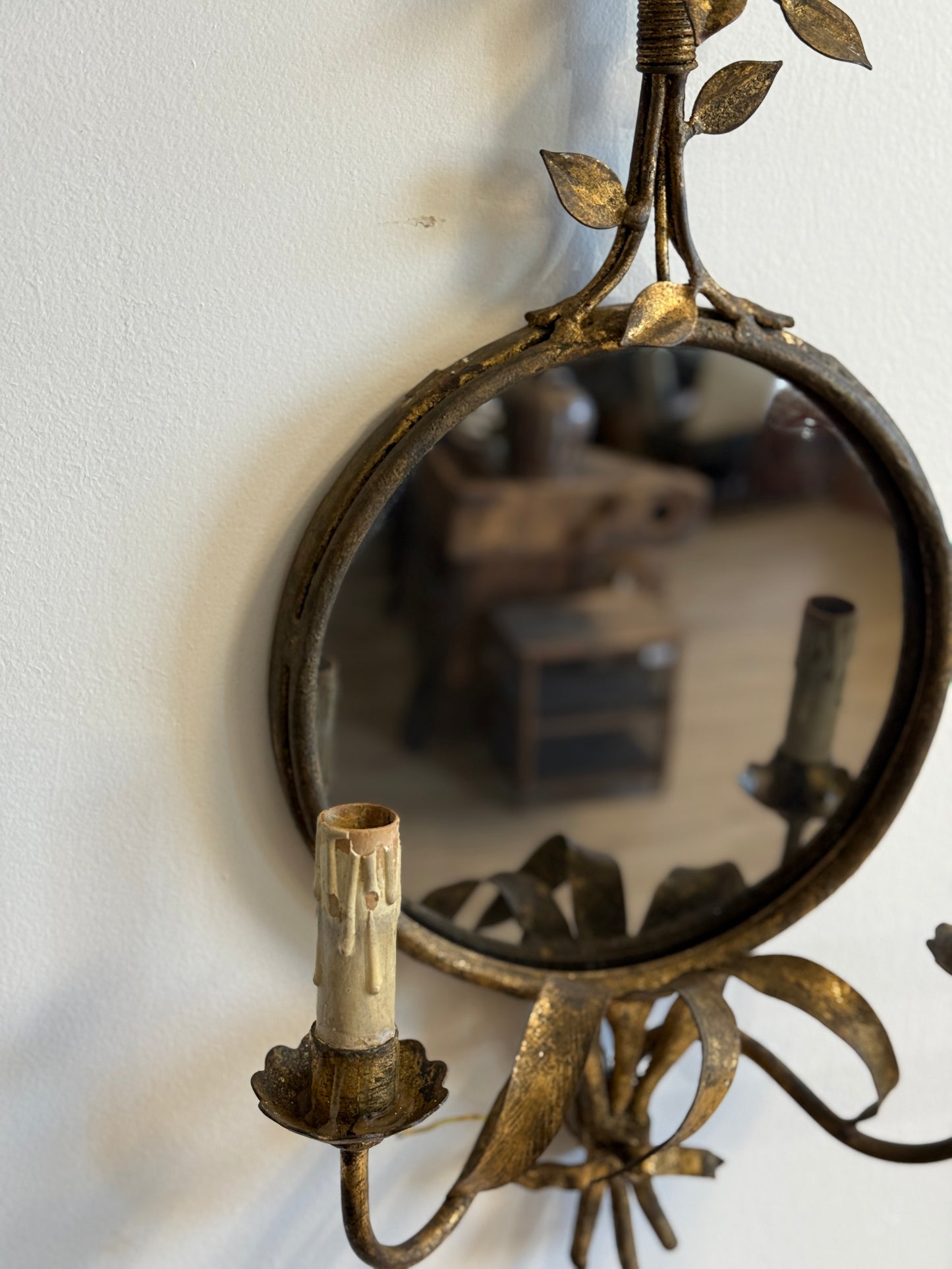 Antique French Mirror Sconce