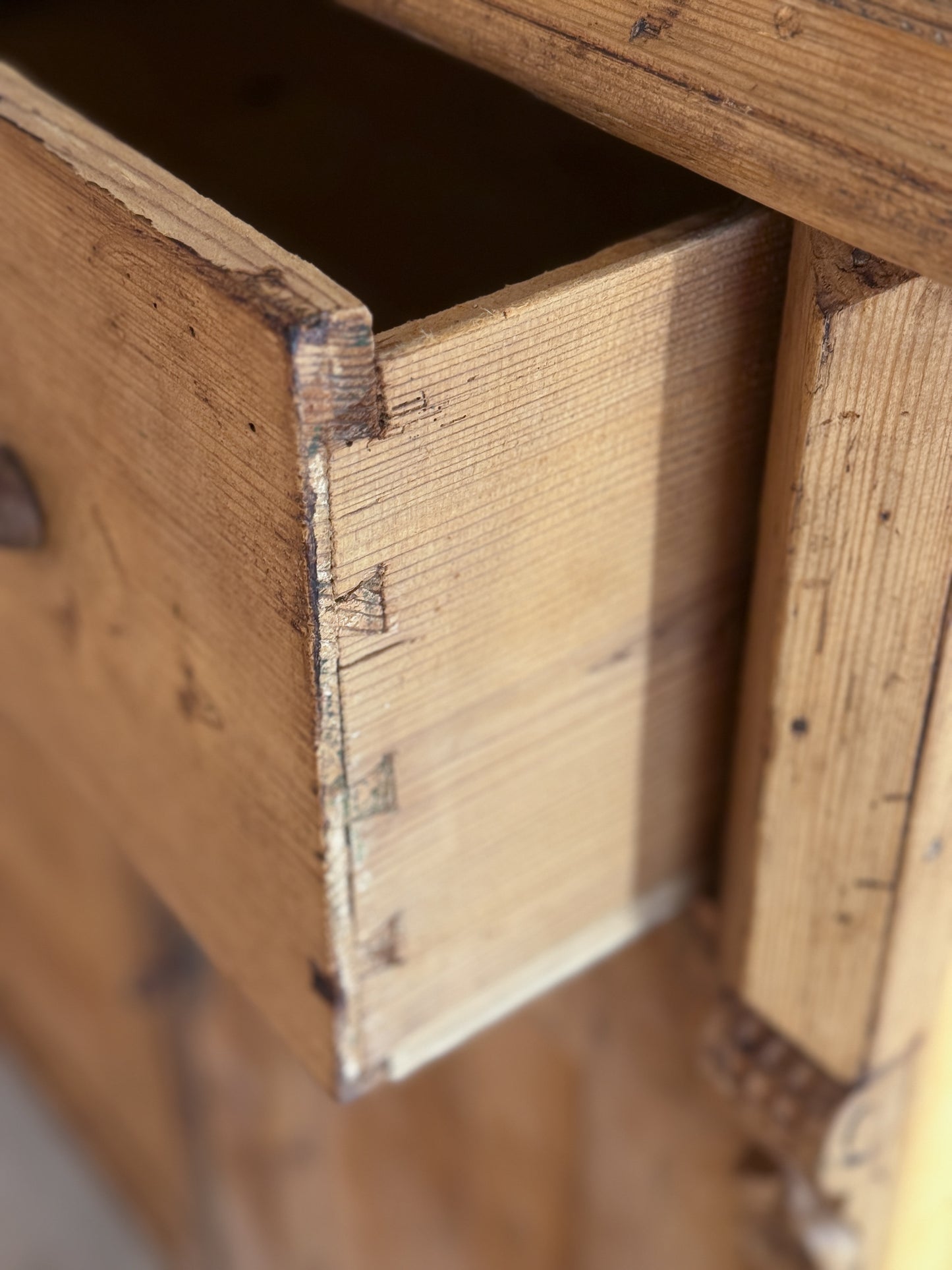 Antique European Pine Sideboard