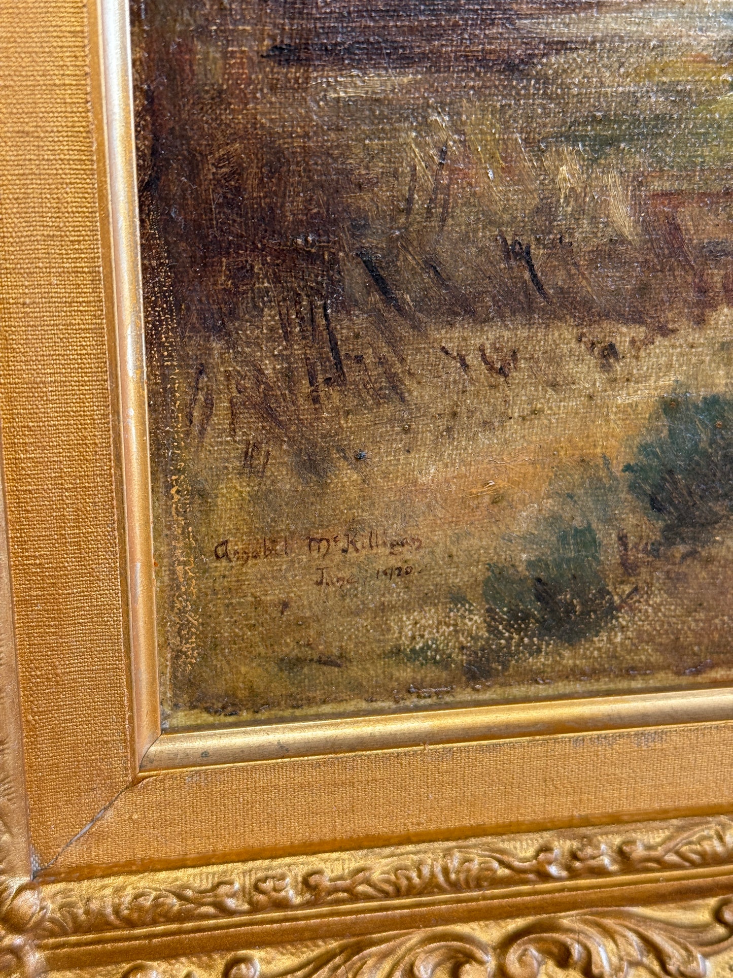 Original Antique European Oil Painting, Annabel McKilligan 1920