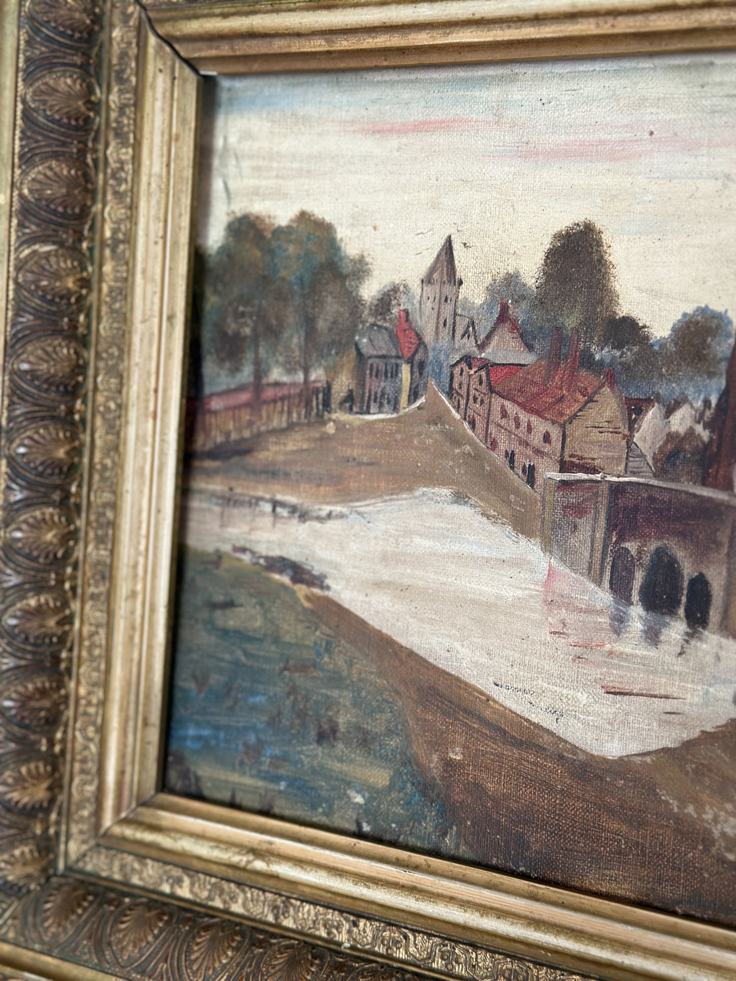 Original Antique European Oil Painting, by Kert
