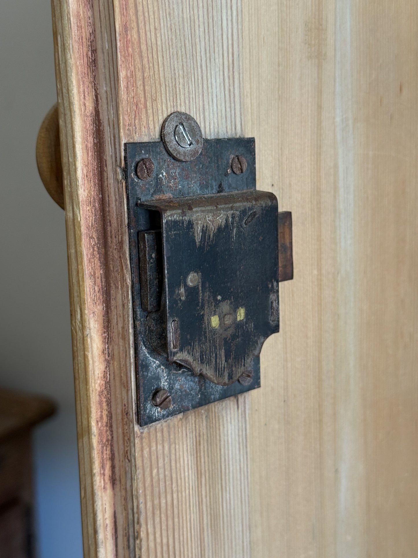 Antique English Pine Linen Press