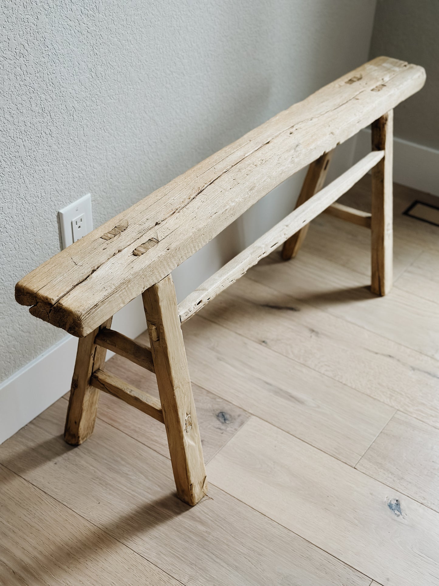 Vintage Skinny Elm Bench