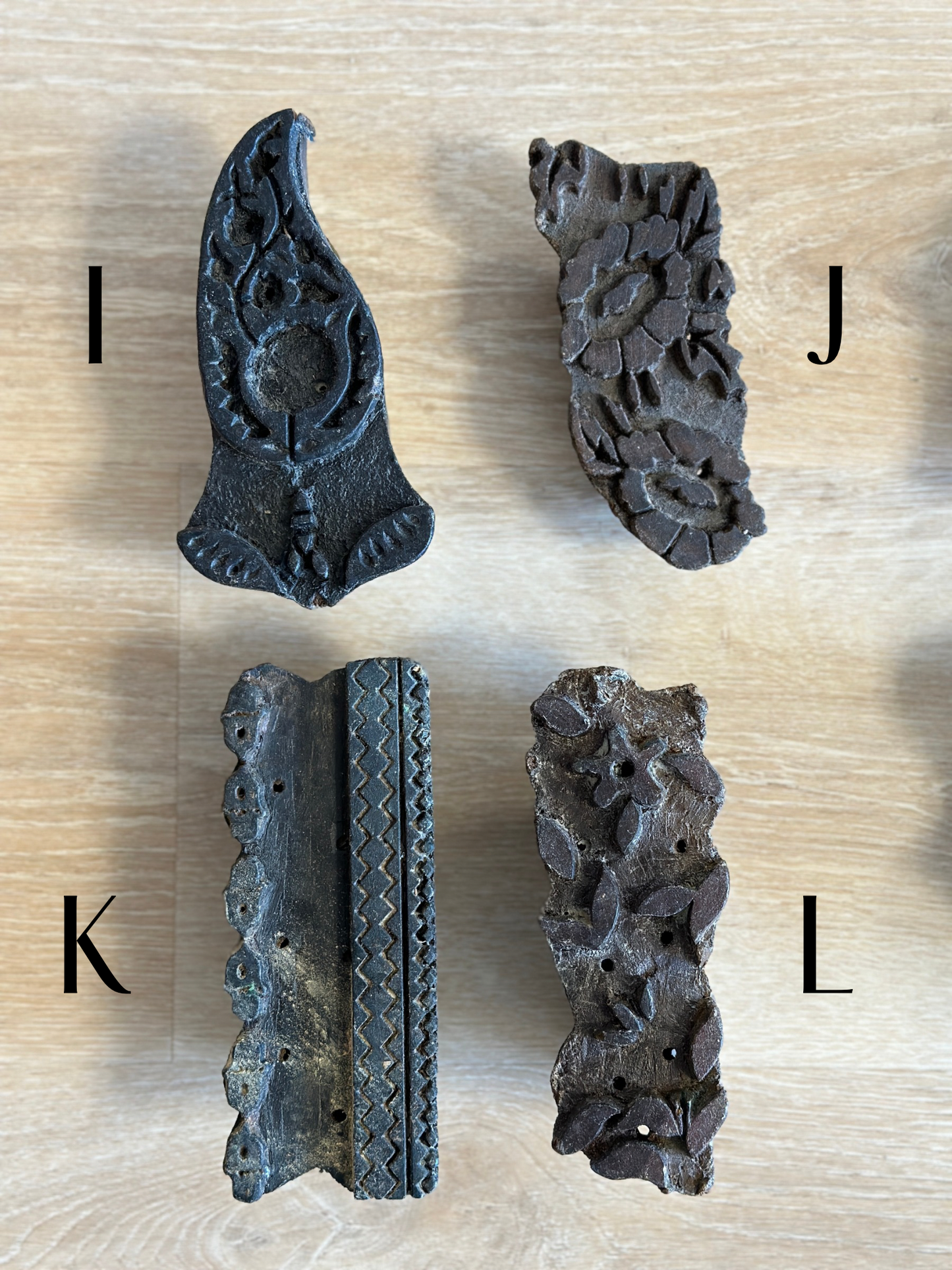 Vintage textile block stamps