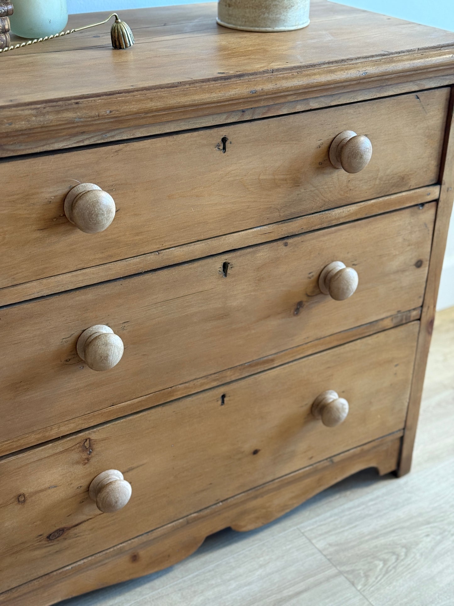 Antique English Pine Dresser/Chest of Three Drawers