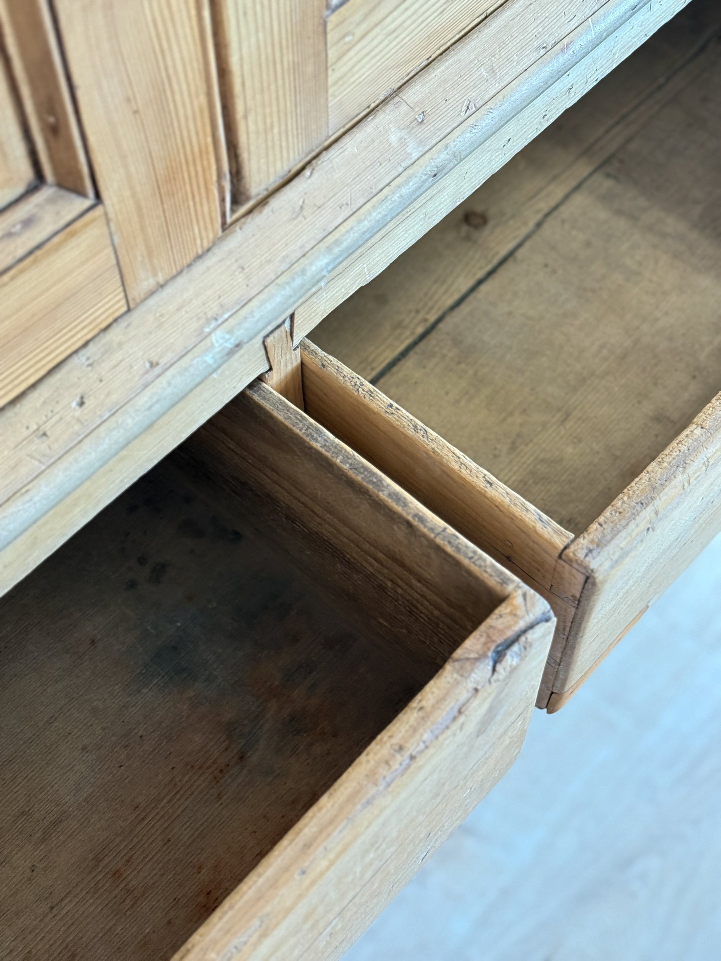 Antique English Pine Linen Press