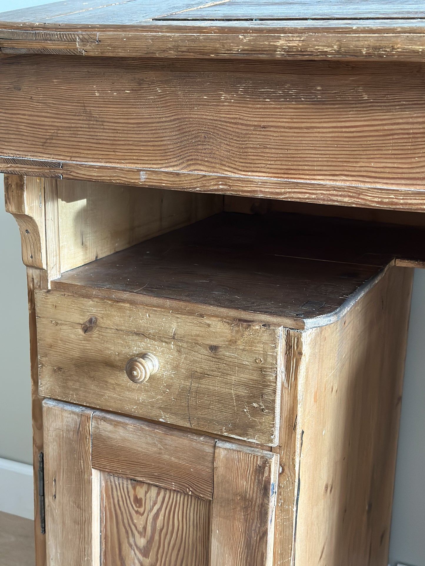 Antique English Pine Clerk/Drafting Desk