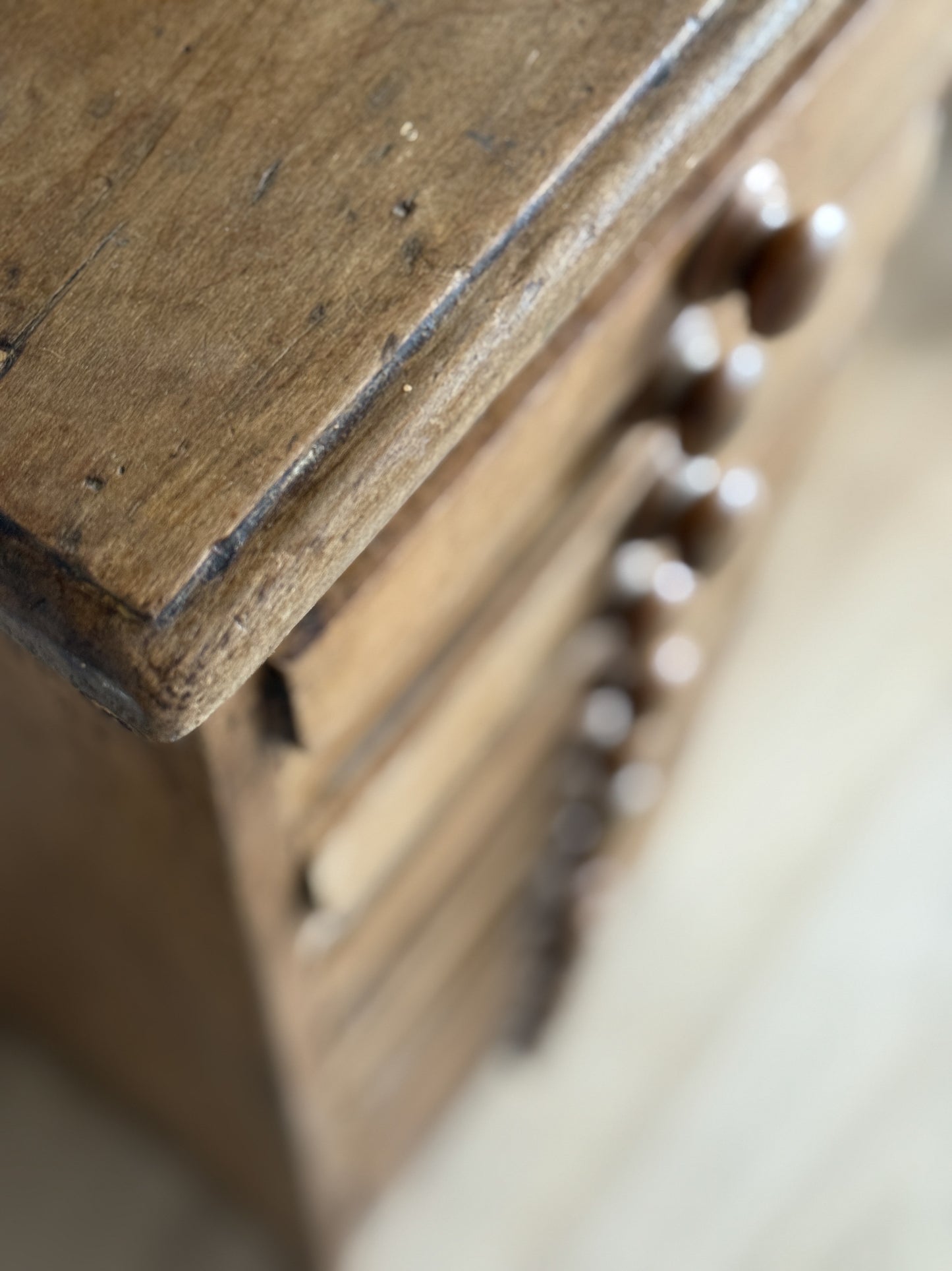 Antique English Bank of Drawers