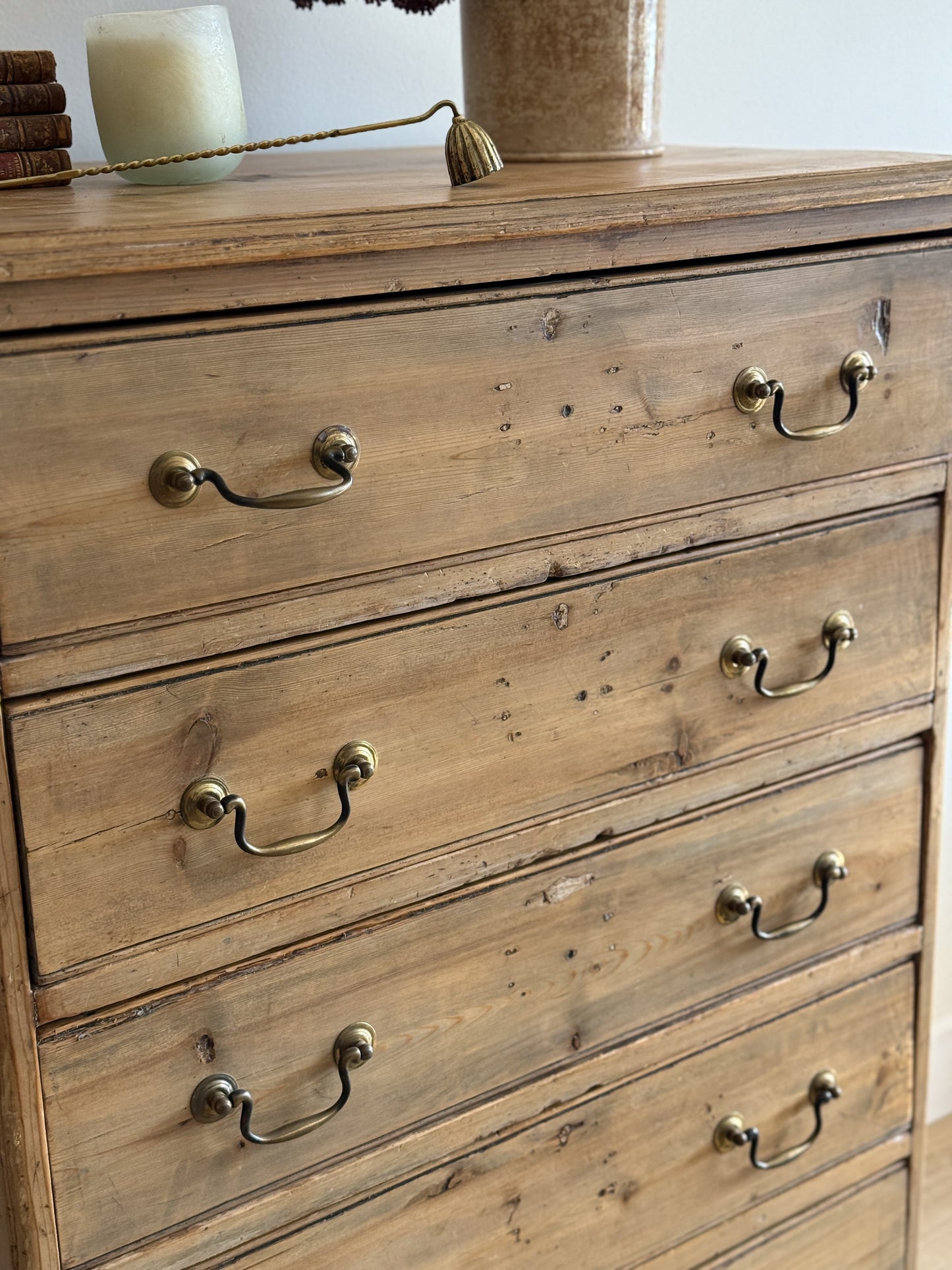 Antique English Tall Boy Chest of Drawers