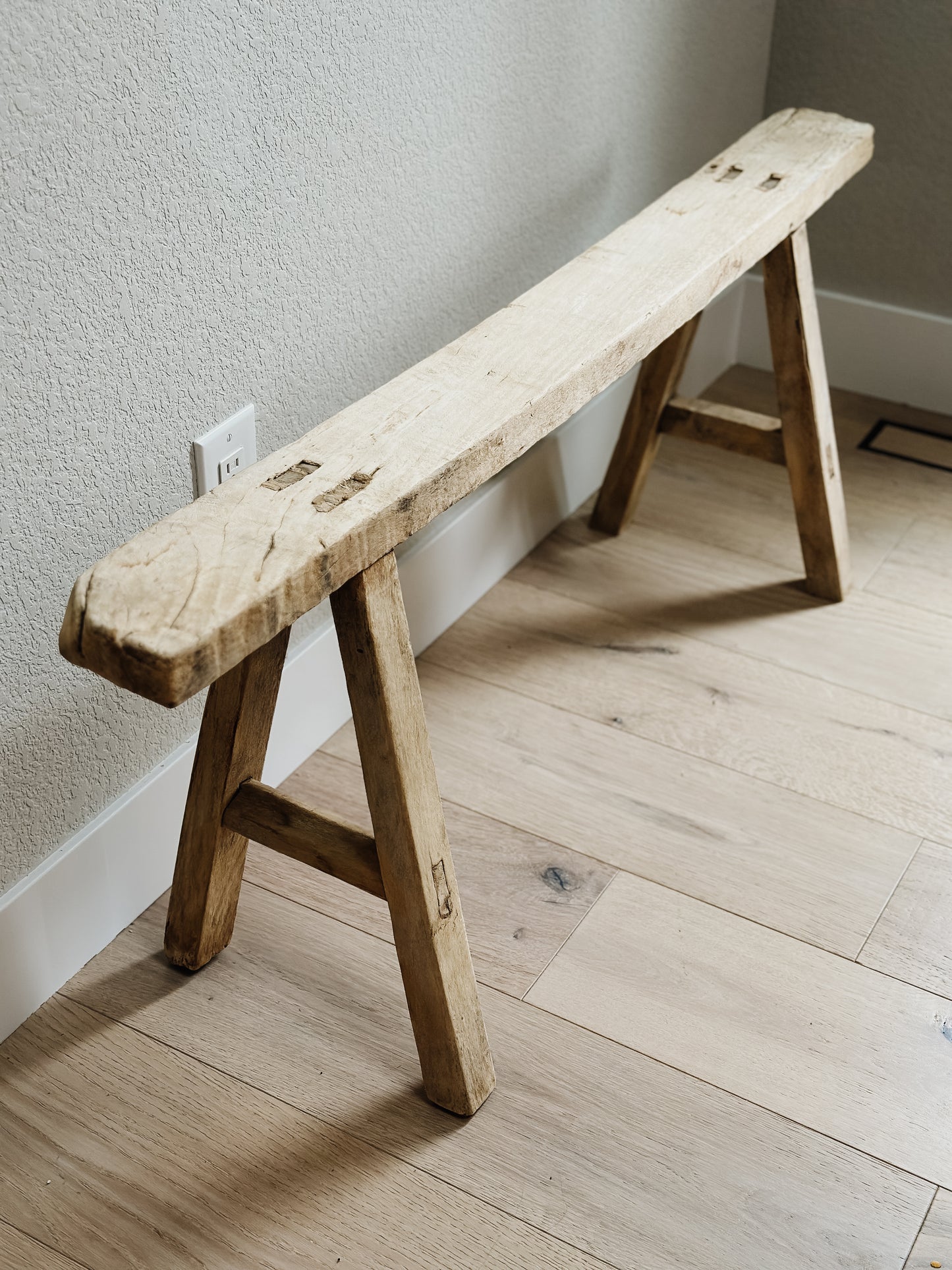 Vintage Skinny Elm Bench