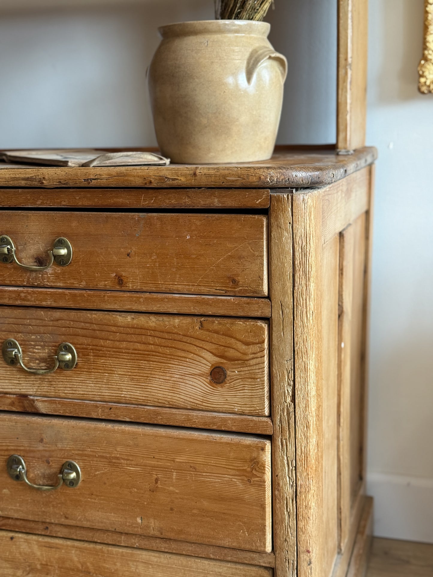 Large Antique English Stepback Hutch