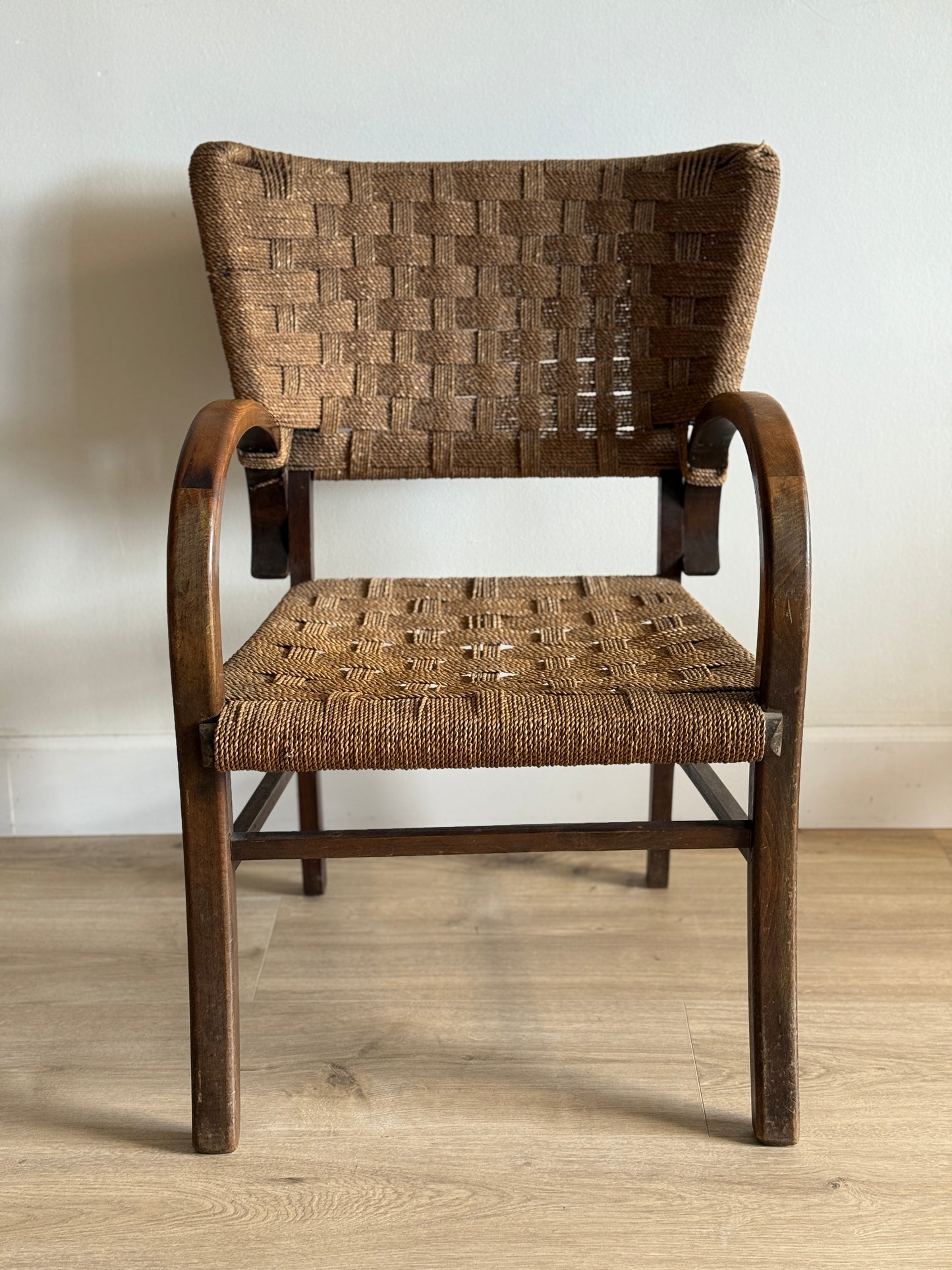 European Art Deco Rush Chair