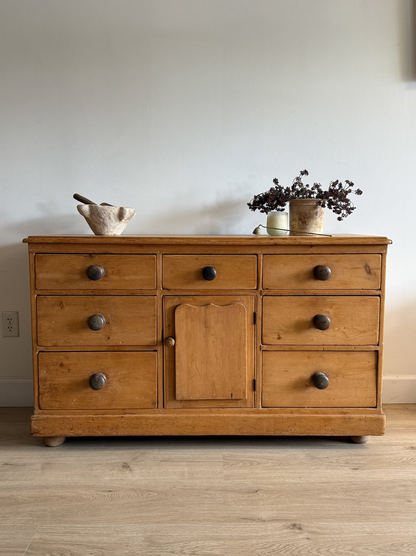 Antique English Pine Sideboard