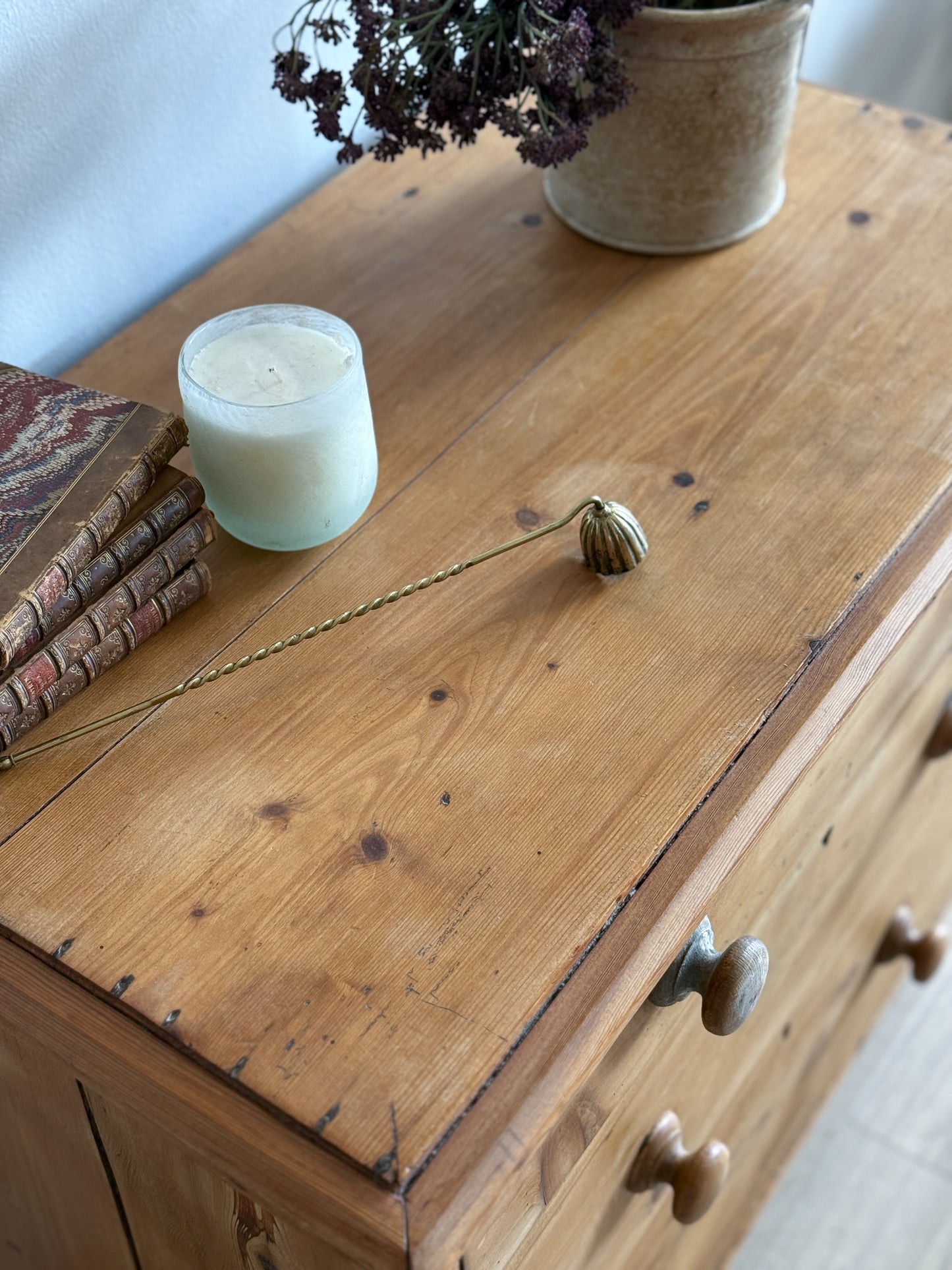Antique English Pine Dresser/Chest of Three Drawers