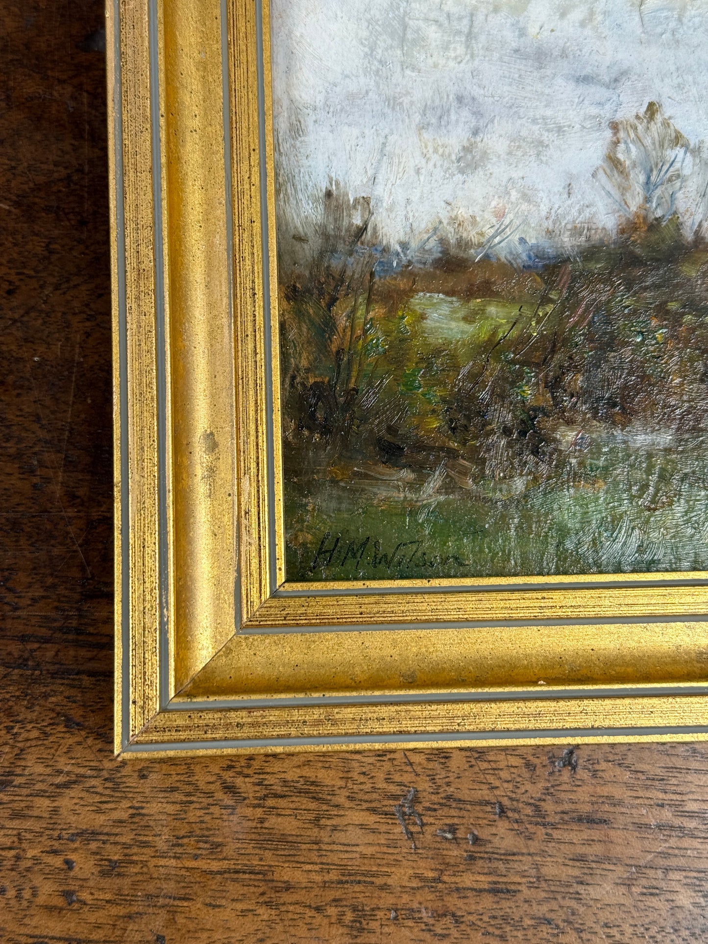 Antique English Oil Painting by HM Wilson
